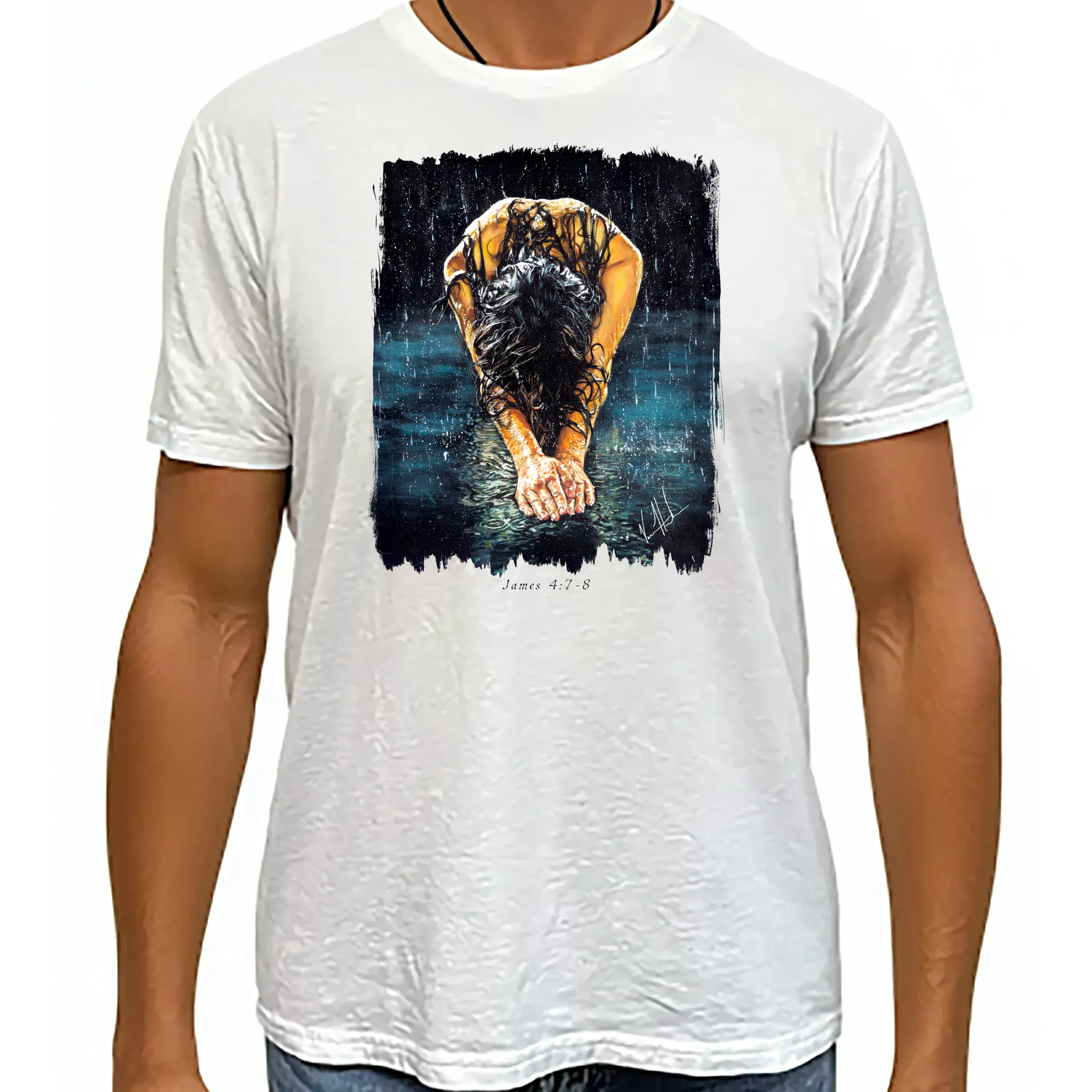 The Art of Surrender - Unisex T (Premium Organic Fabric) Vanessa Horabuena Bamboo White Small