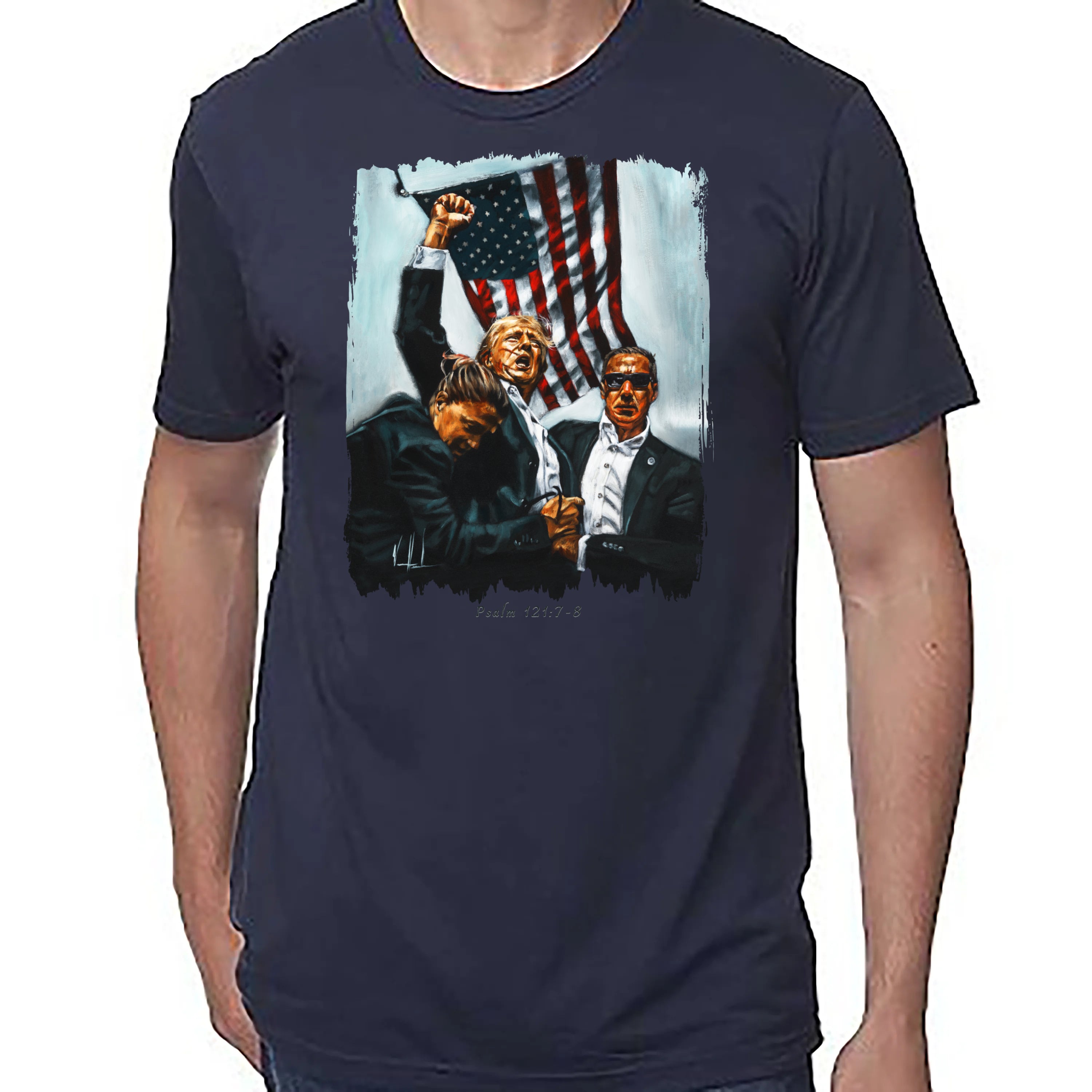 Never Surrender - Unisex T (Premium Organic Fabric) Vanessa Horabuena Bamboo Midnight Blue Small