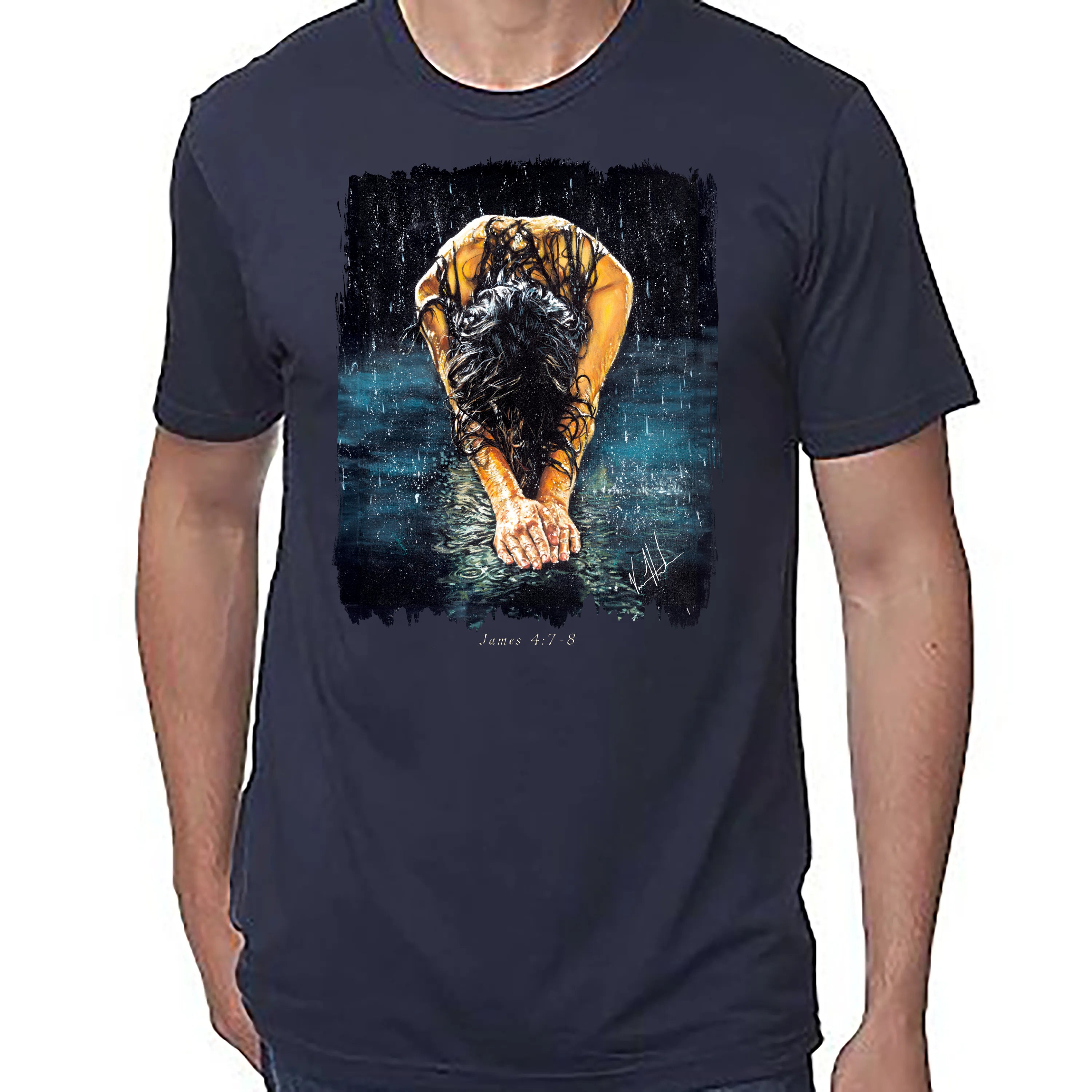 The Art of Surrender - Unisex T (Premium Organic Fabric) Vanessa Horabuena Bamboo Midnight Blue Small