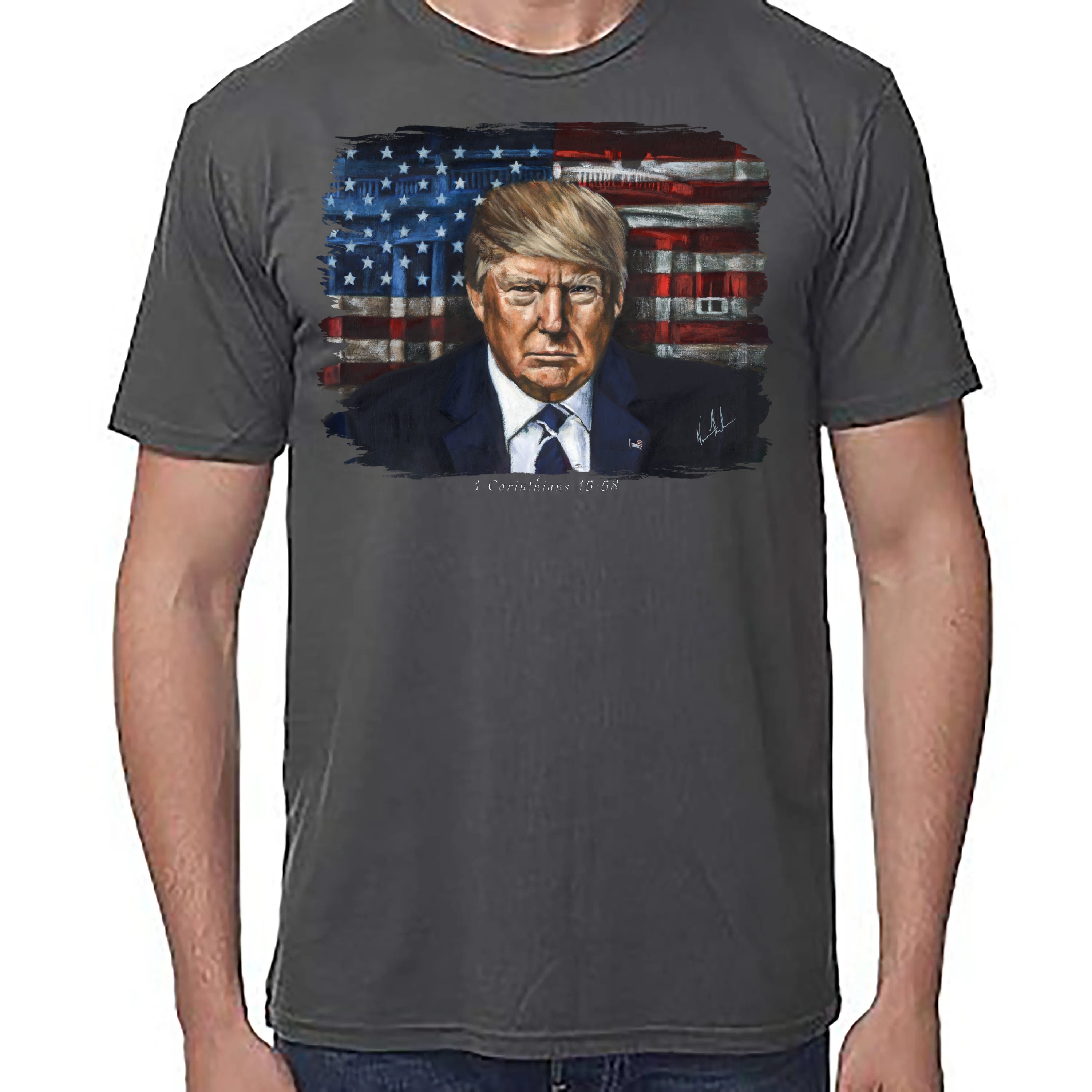 Commander In Chief - Unisex T (Premium Organic Fabric) Vanessa Horabuena Bamboo Pewter Small
