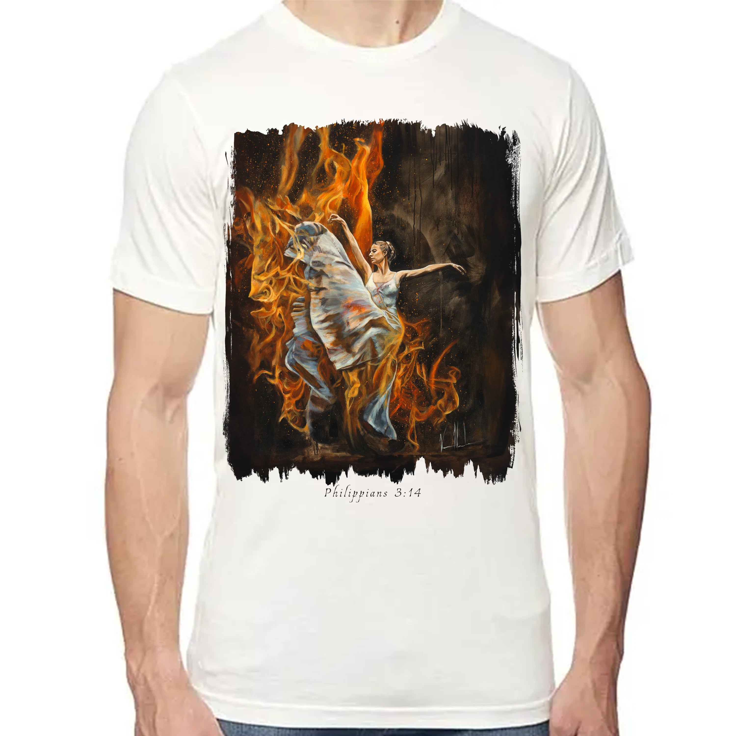 A Burning Flame Within - Unisex T (Premium Organic Fabric) Vanessa Horabuena Bamboo Natural Small