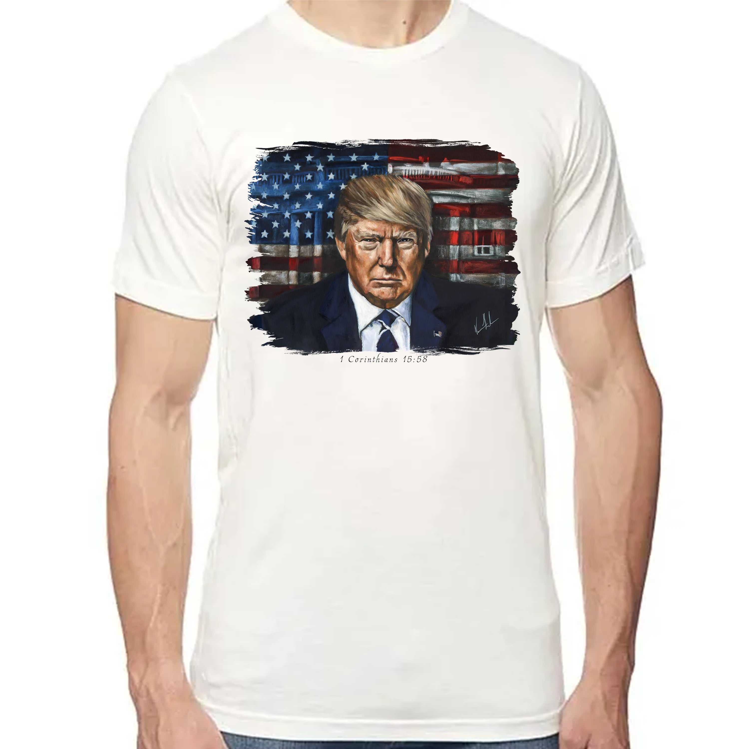 Commander In Chief - Unisex T (Premium Organic Fabric) Vanessa Horabuena Bamboo Natural Small