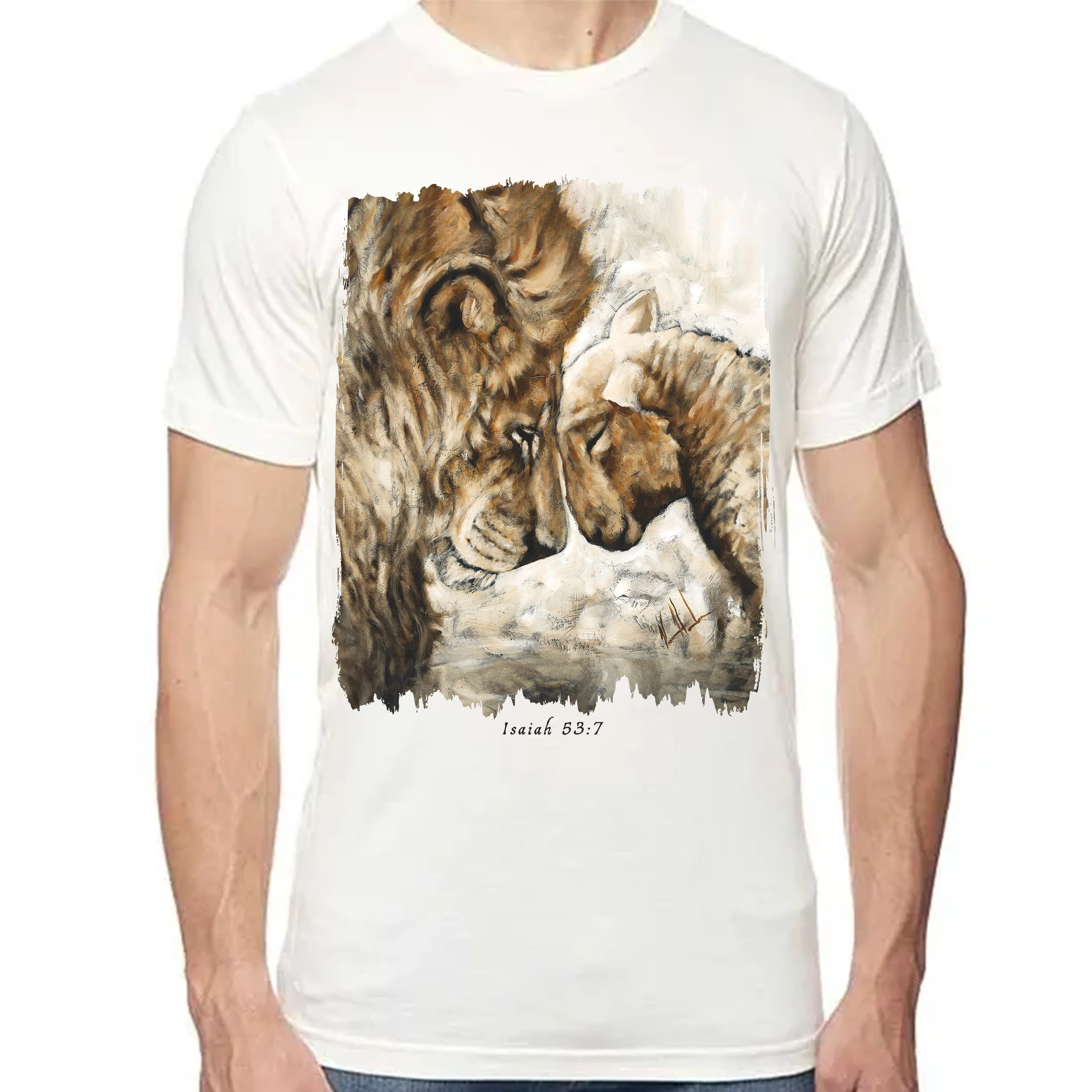 Compassion Of A King (White) - Unisex T (Premium Organic Fabric) Vanessa Horabuena Bamboo Natural Small