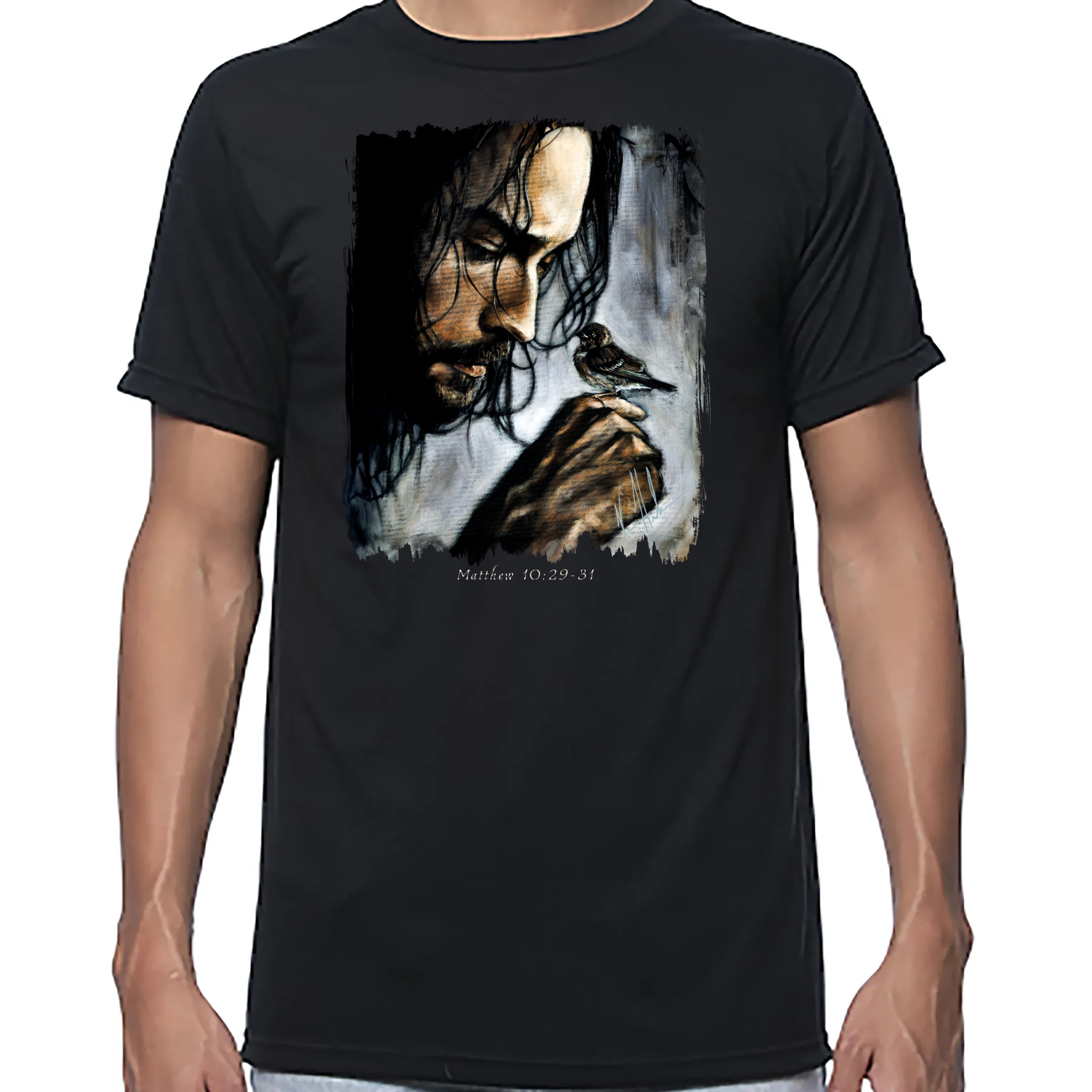 Watcher Of The Sparrow - Unisex T (Premium Organic Fabric) Vanessa Horabuena Bamboo Black Small