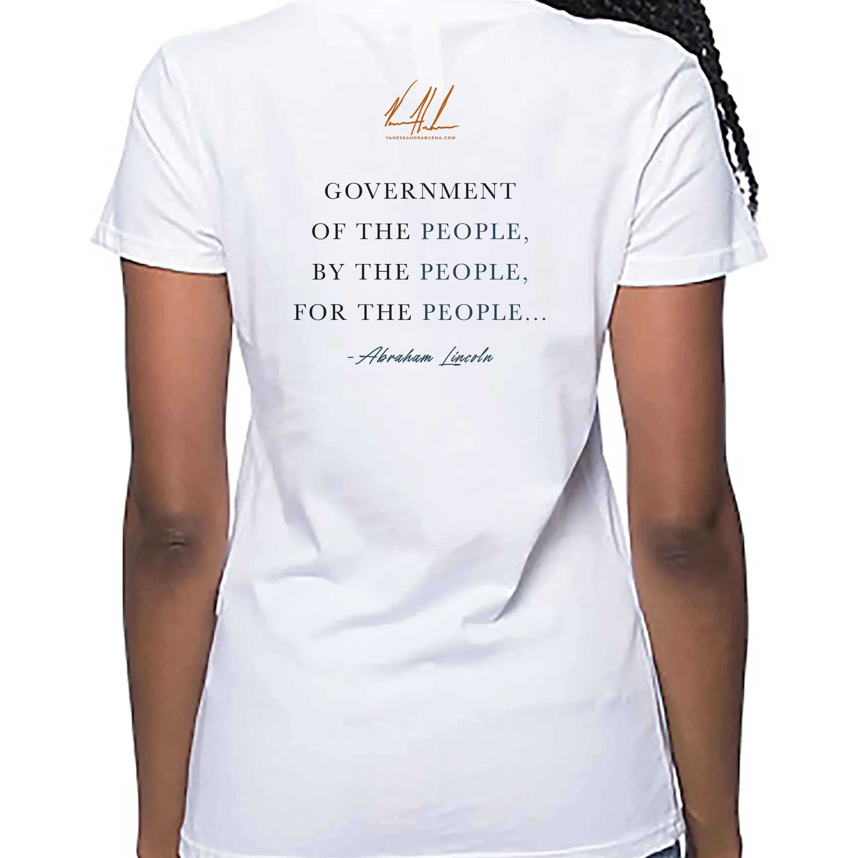 Women's T (Organic Bamboo) - Abraham Lincoln - 4th of July Organic Bamboo Vanessa Horabuena