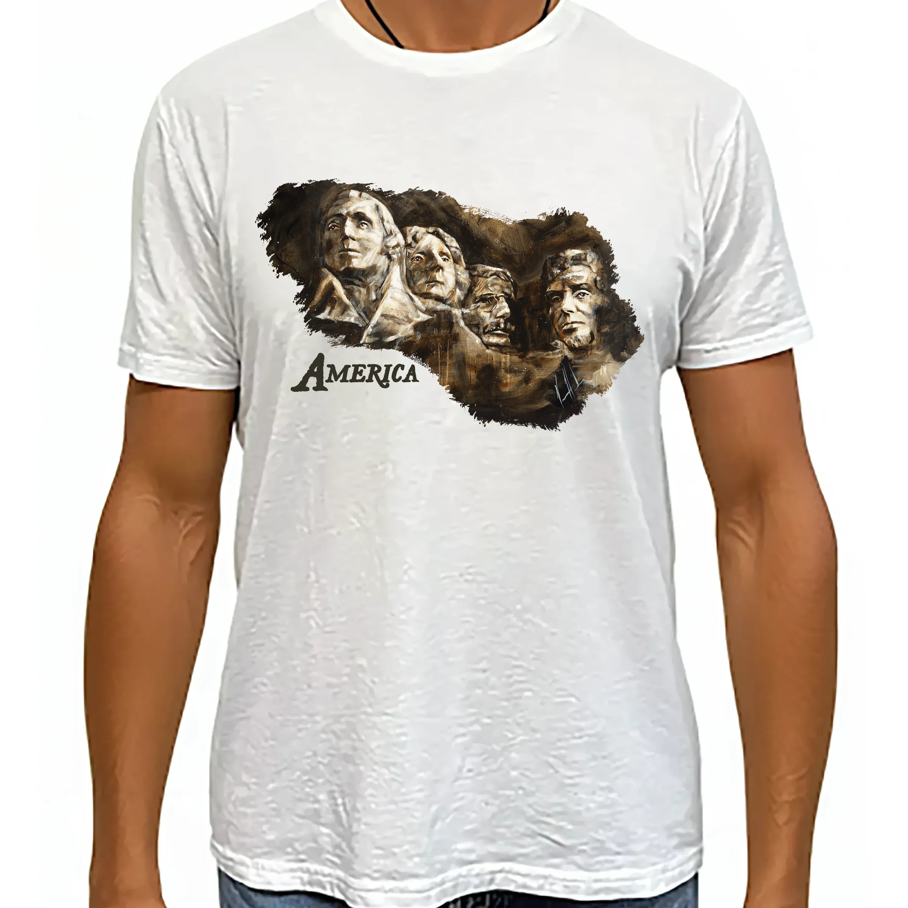 Unisex T Organic Bamboo -Legends of Freedom - 4th of July Organic Bamboo Vanessa Horabuena Short Sleeve Frost (White) XS