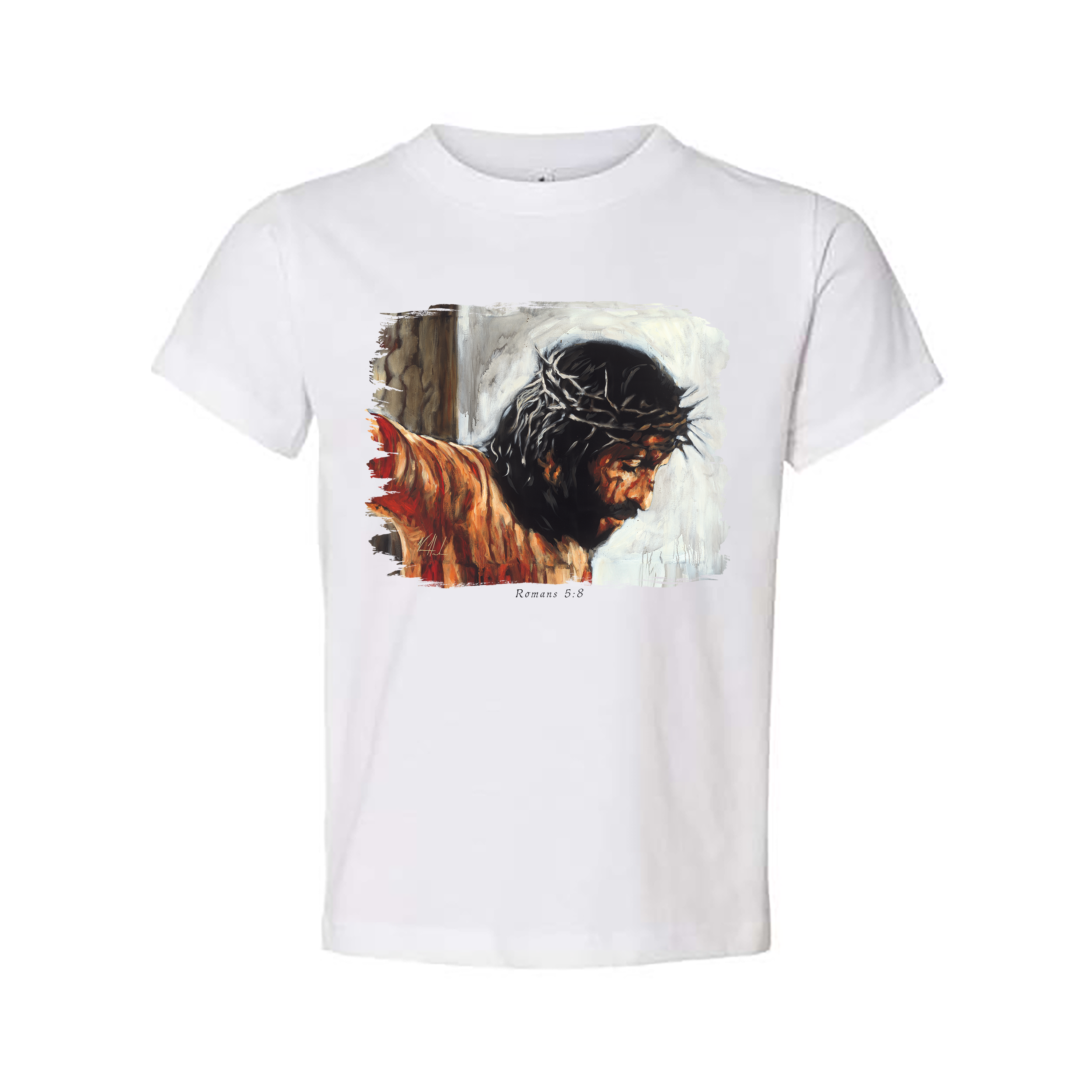 By His Wounds We Are Healed (White Background) - Kids T (Organic Cotton) Organic Cotton Vanessa Horabuena Toddler White 2T