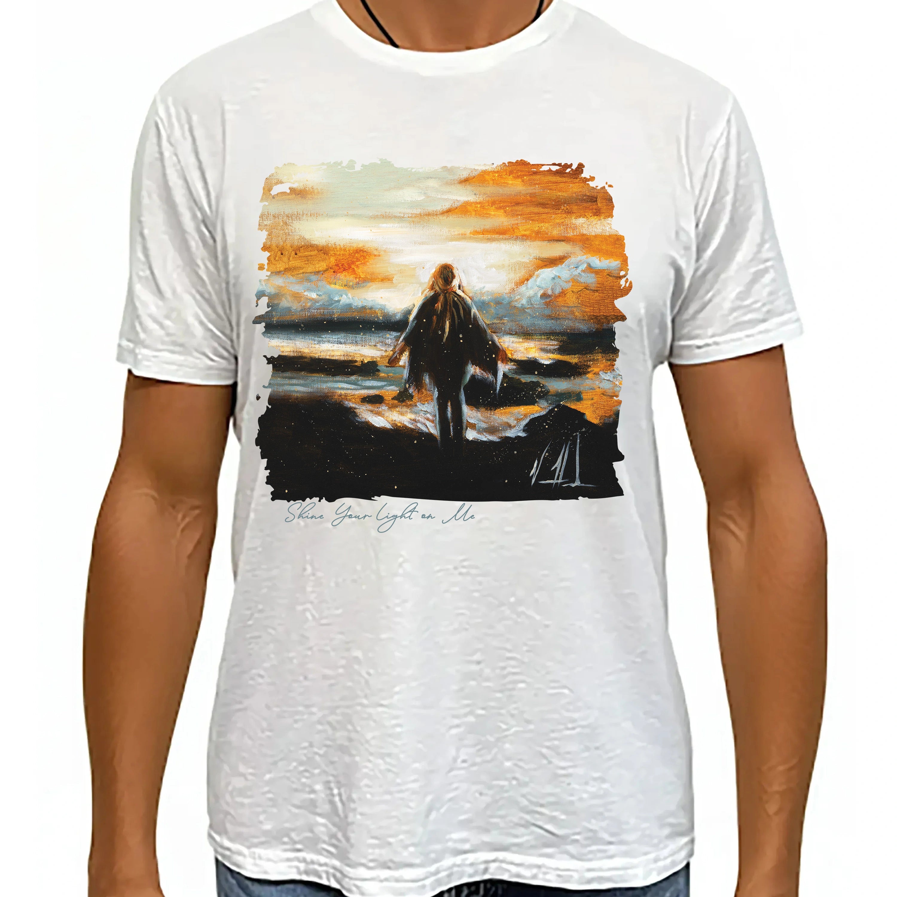 Unisex T (Organic Bamboo) - Shine Your Light on Me Organic Bamboo Vanessa Horabuena White XS