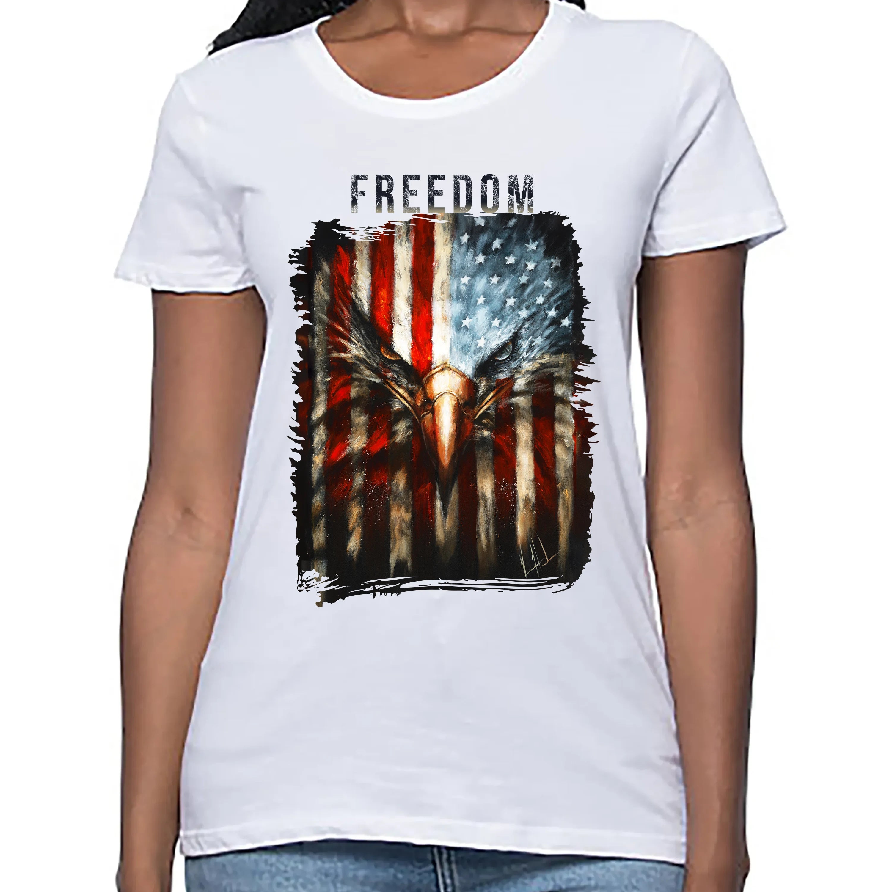 Stripes of Freedom - 4th of July - Women's T (Organic Bamboo) (Copy) Organic Bamboo Vanessa Horabuena