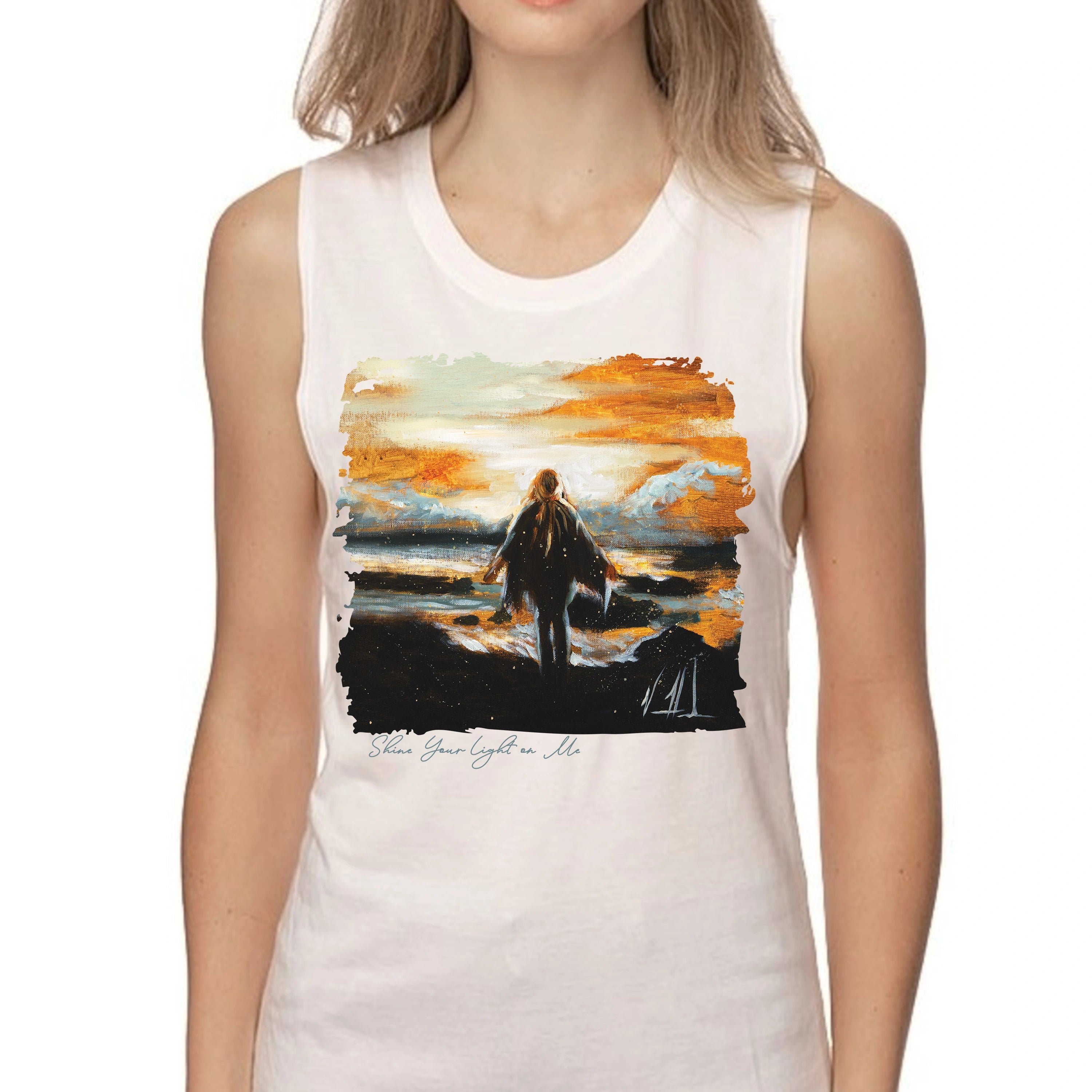 Shine Your Light on Me - Women's Tank Top (Organic Bamboo) Organic Bamboo Vanessa Horabuena White XS