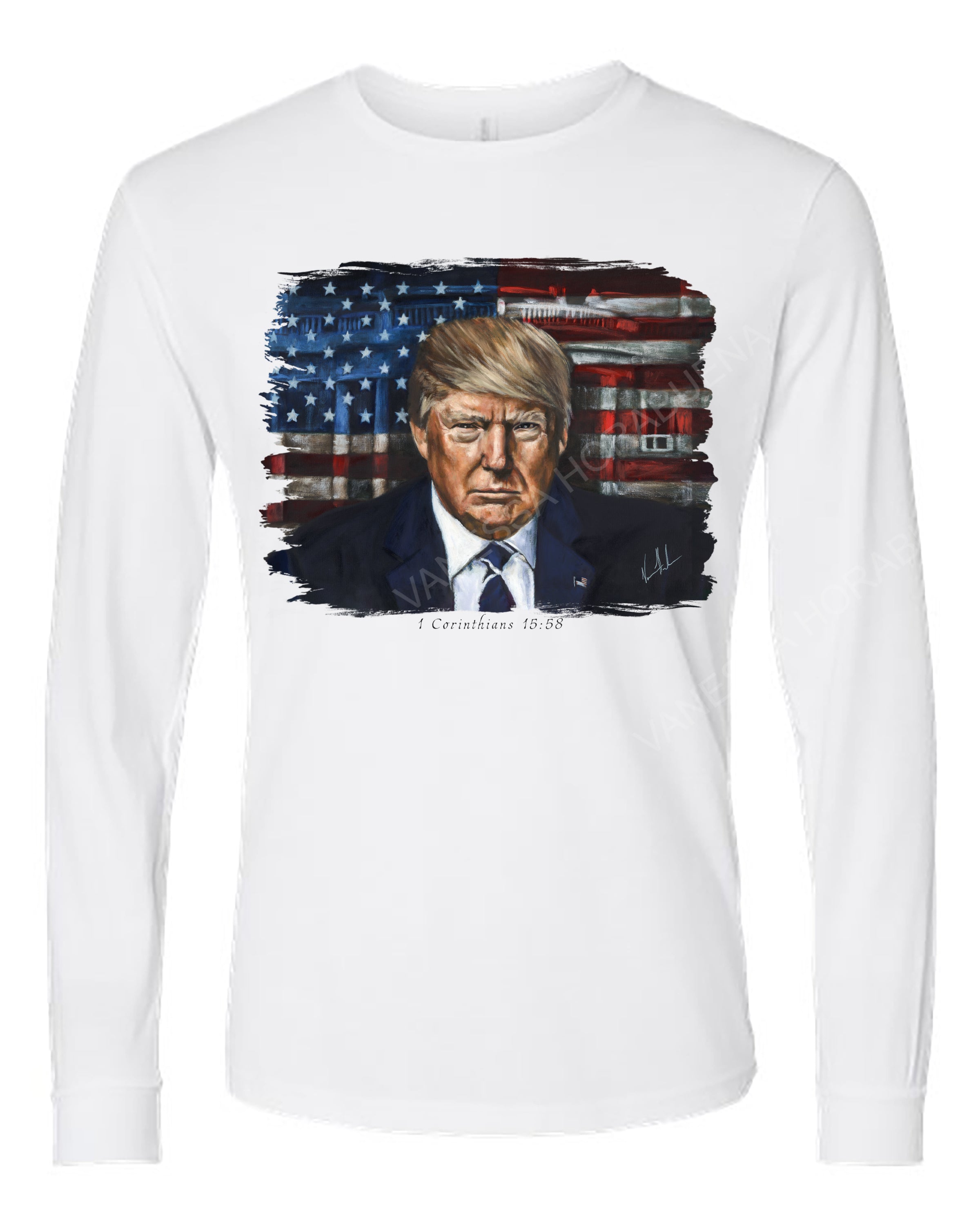 Commander in Chief - Unisex T-Shirt Vanessa Horabuena Long Sleeve White Small