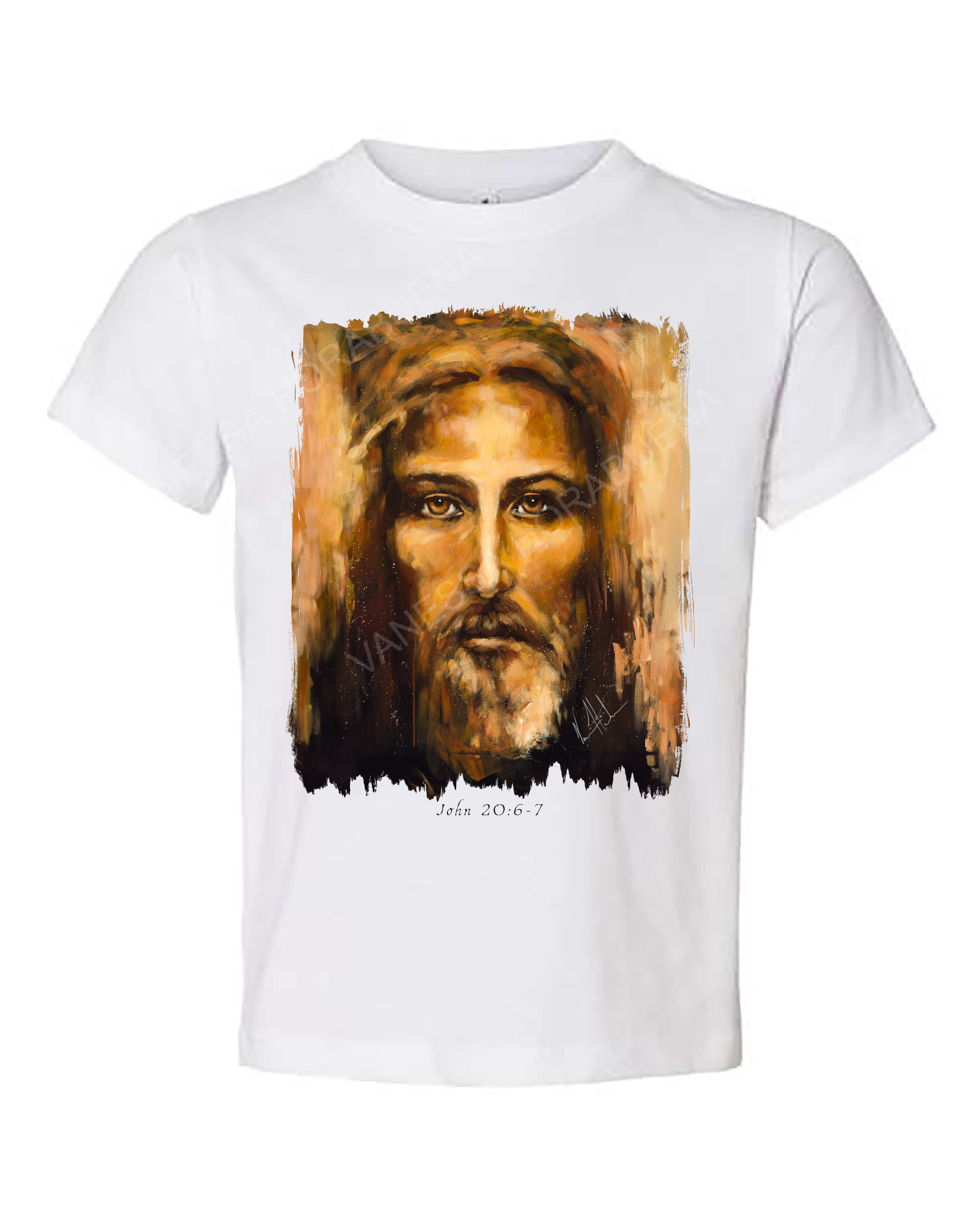 The Shroud of Turin - Resurrection Light - Kids T (Organic Cotton) Vanessa Horabuena Kids White 2T