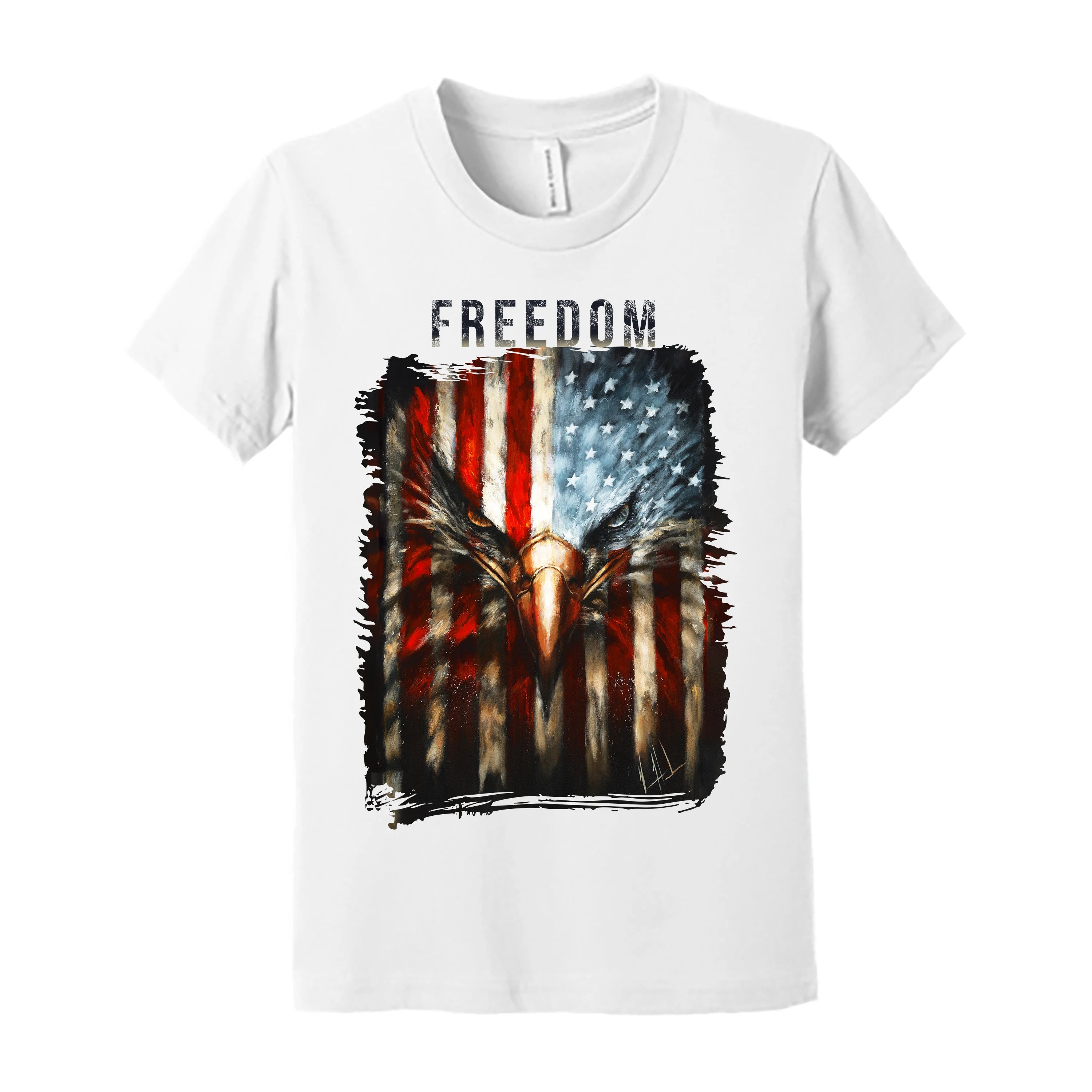 Stripes of Freedom - 4th of July - Kids T (Organic Cotton) (Copy) Organic Cotton Vanessa Horabuena Kids White Small