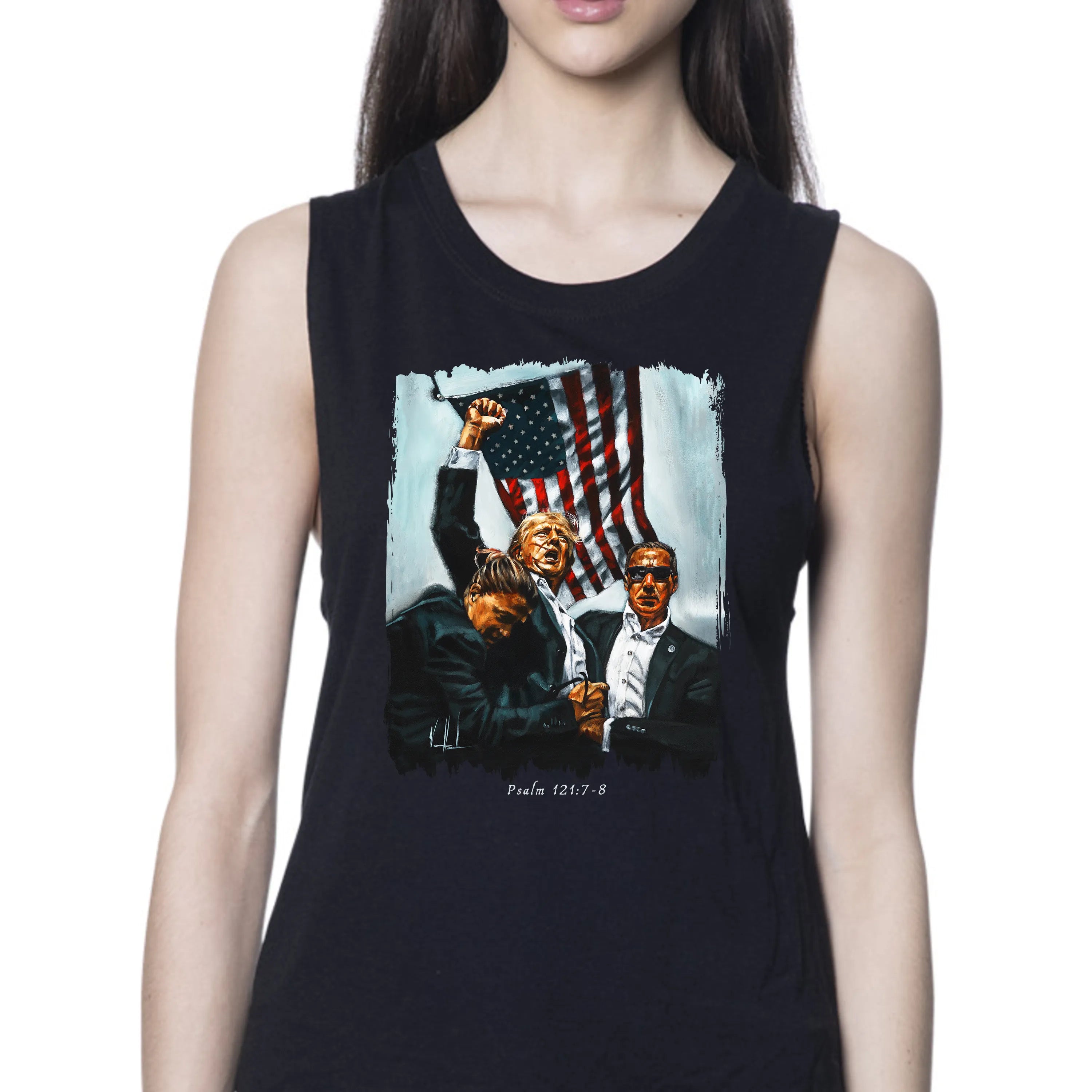 Never Surrender (White)- Women's Tank Top (Organic Bamboo) Organic Bamboo Vanessa Horabuena Short Sleeve Eclipse (Black) XS