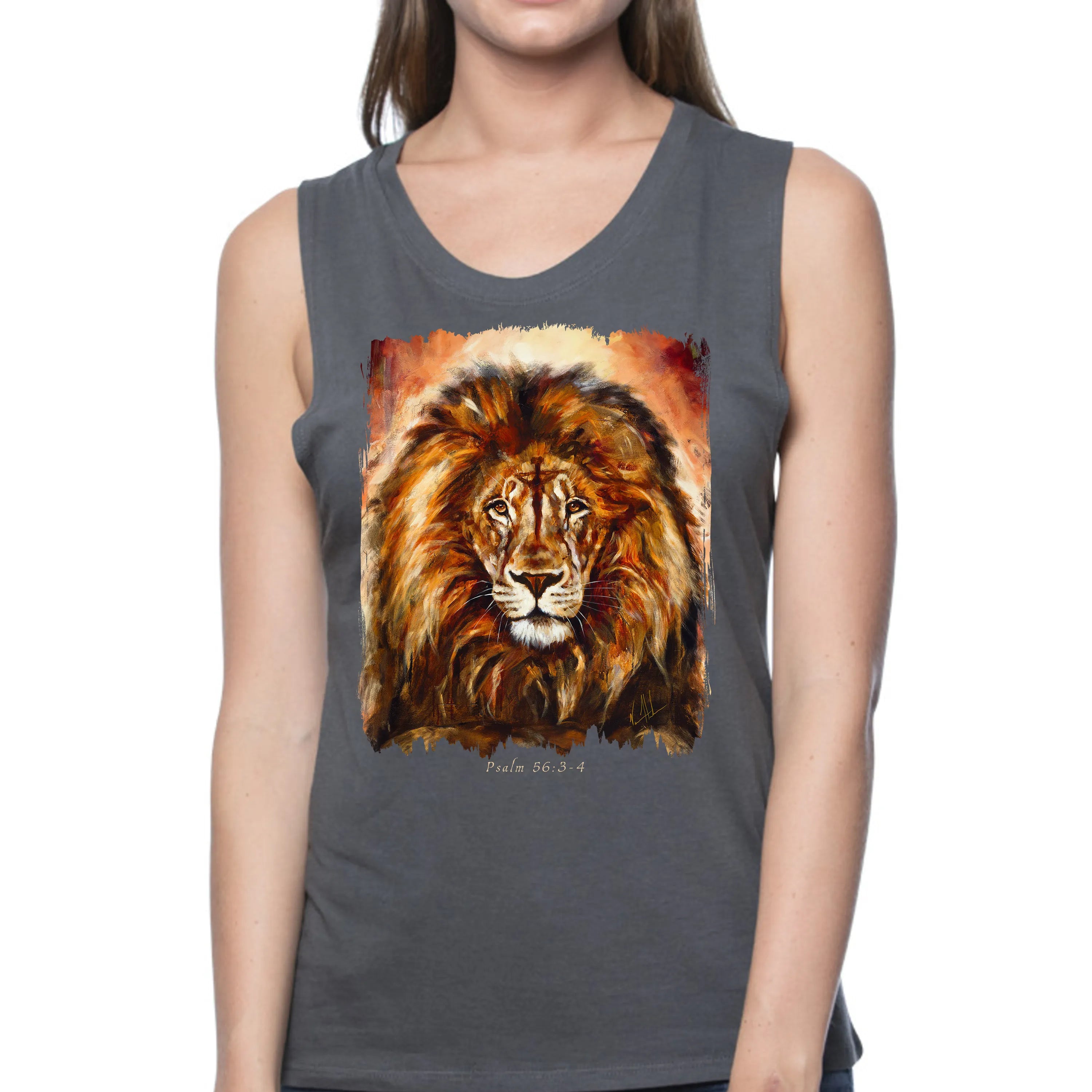 King of Heaven (Glorious Reign) - Women's Tank Top (Organic Bamboo) Organic Bamboo Vanessa Horabuena Short Sleeve Pewter (Grey) XS