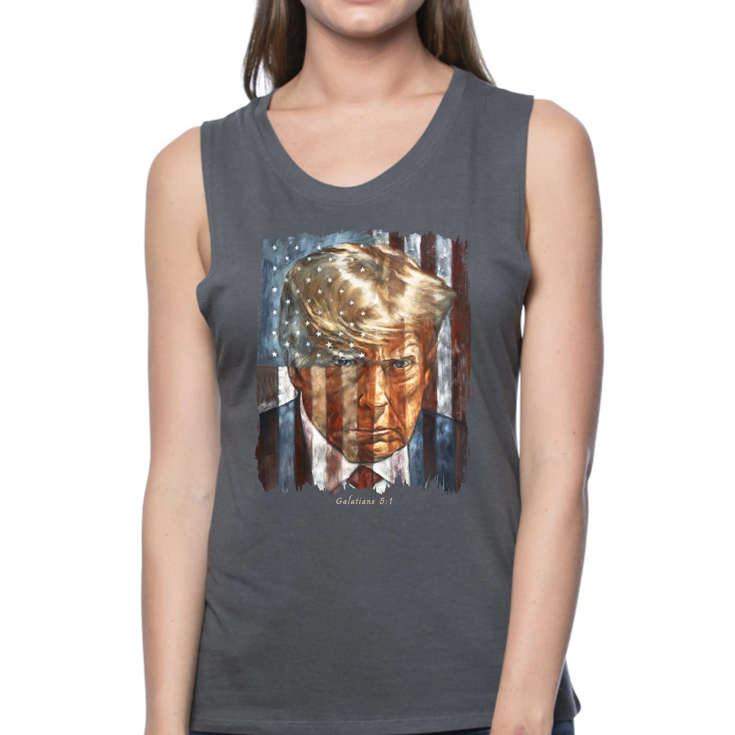 The Cost of Freedom - Women's Tank Top (Organic Bamboo) Organic Bamboo Vanessa Horabuena Short Sleeve Pewter (Grey) XS