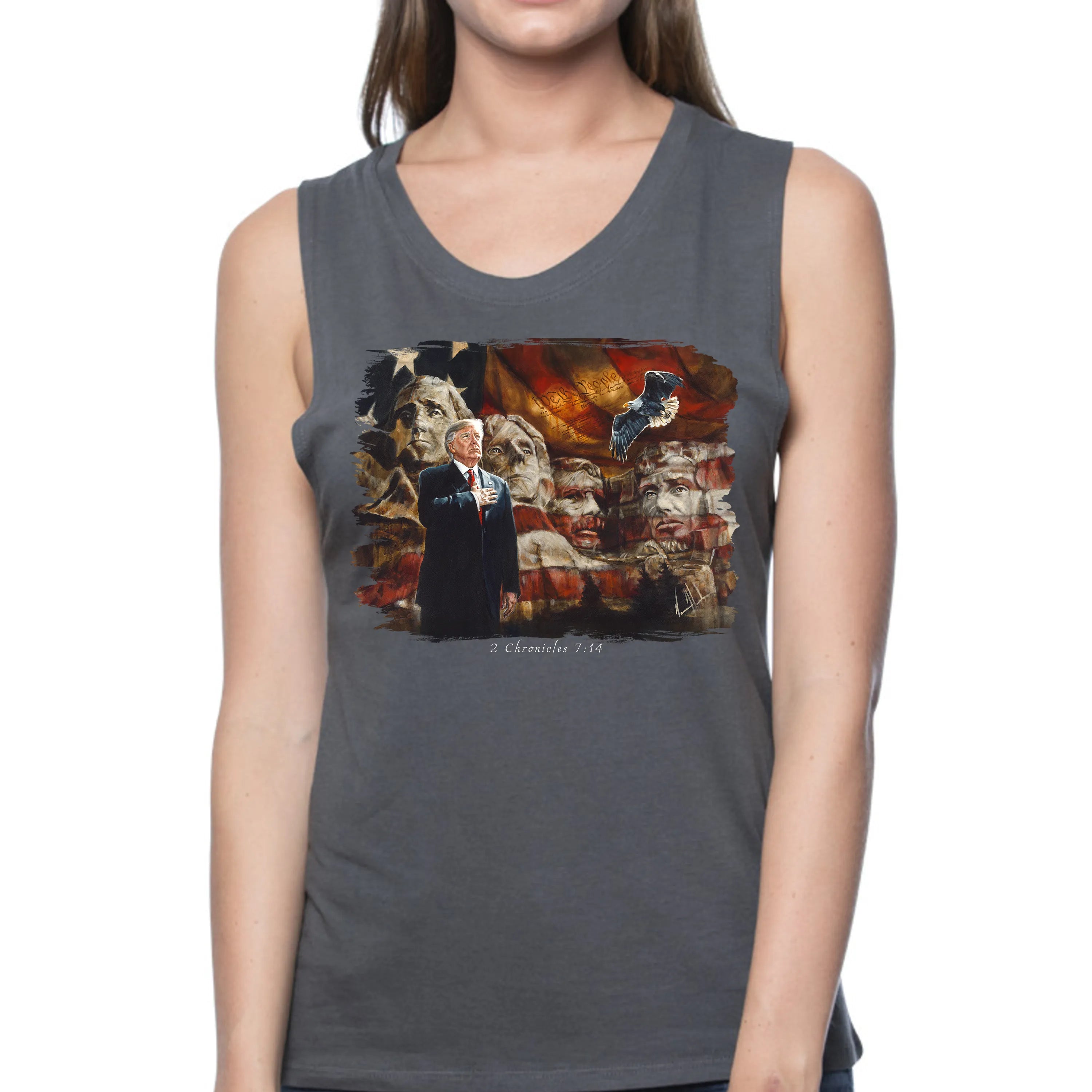 We the People - Women's Tank Top (Organic Bamboo) Organic Bamboo Vanessa Horabuena Short Sleeve Pewter (Grey) XS