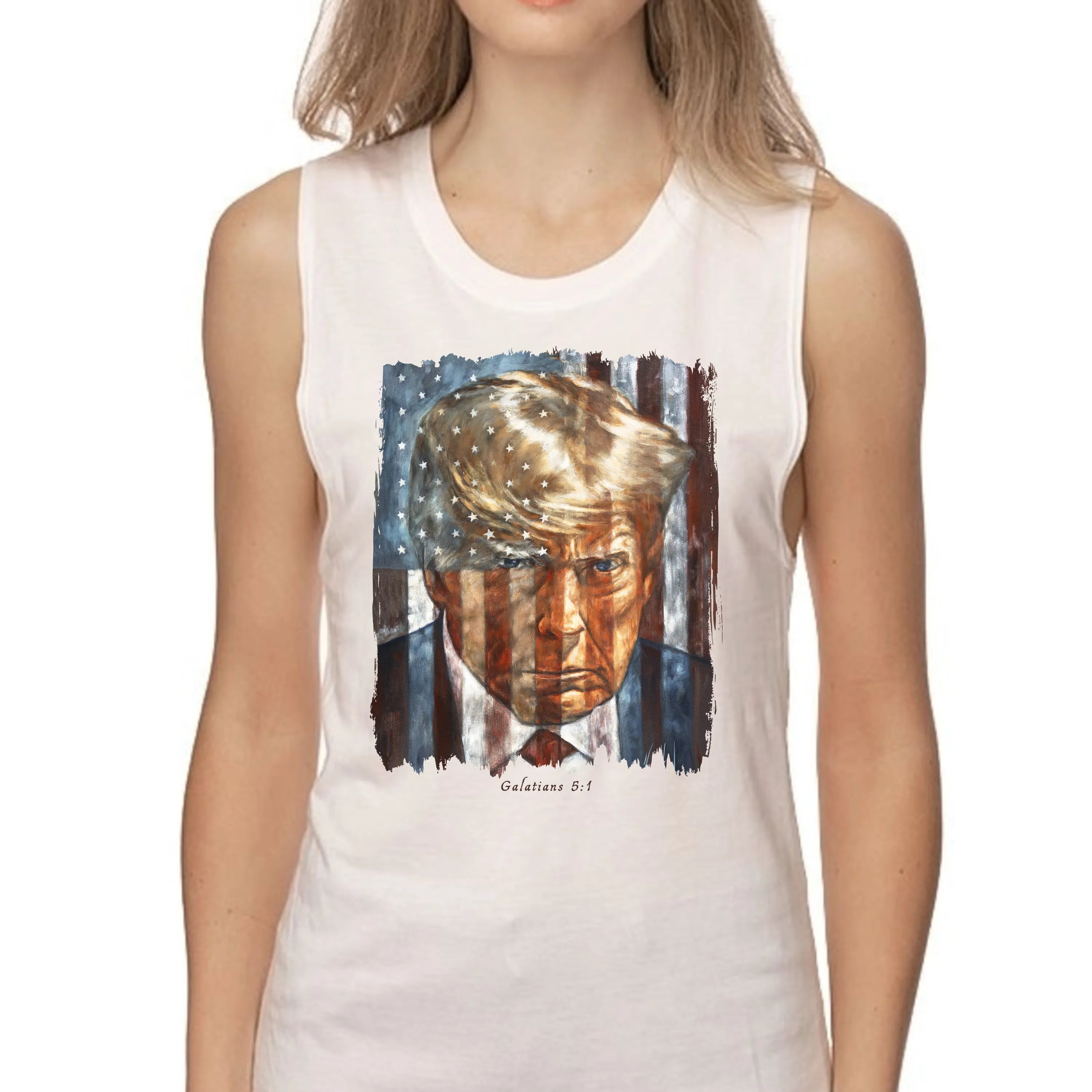 The Cost of Freedom - Women's Tank Top (Organic Bamboo) Organic Bamboo Vanessa Horabuena Short Sleeve Frost (White) XS