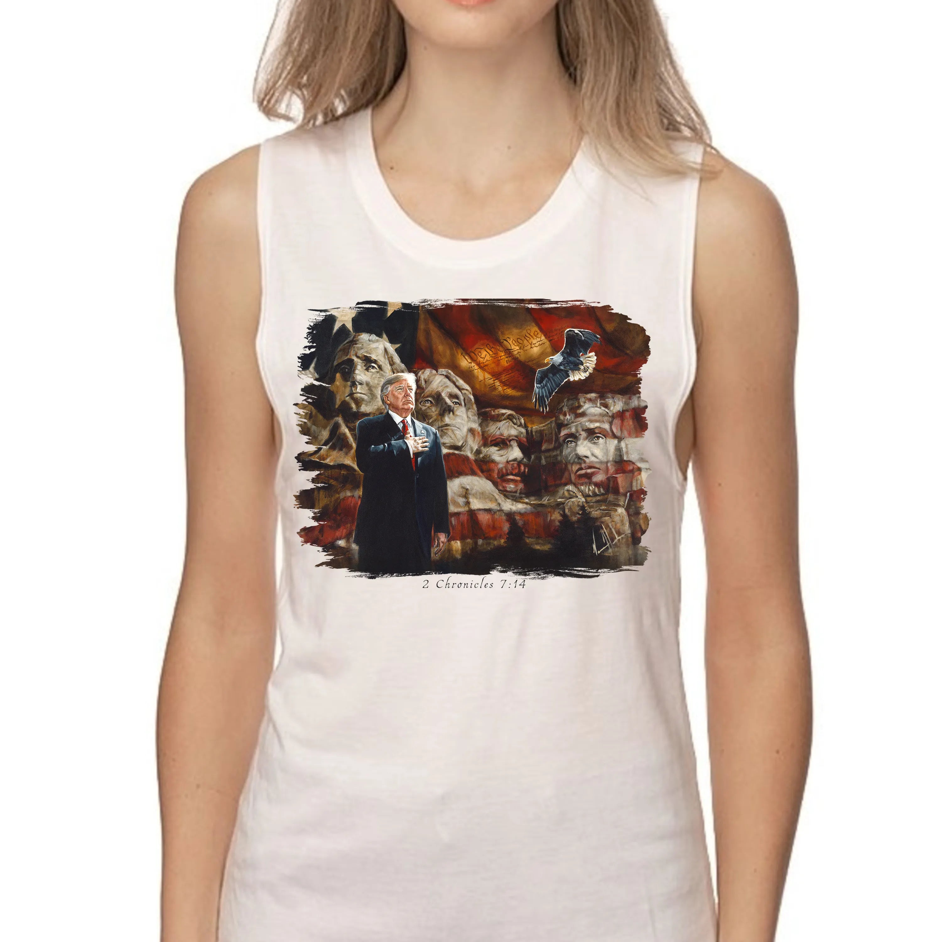 We the People - Women's Tank Top (Organic Bamboo) Organic Bamboo Vanessa Horabuena Short Sleeve Frost (White) XS