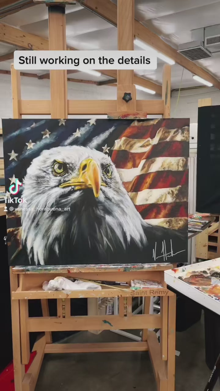 The Fight for Freedom (Hand Embellished Canvas Print) Patriotic Art Print Vanessa Horabuena