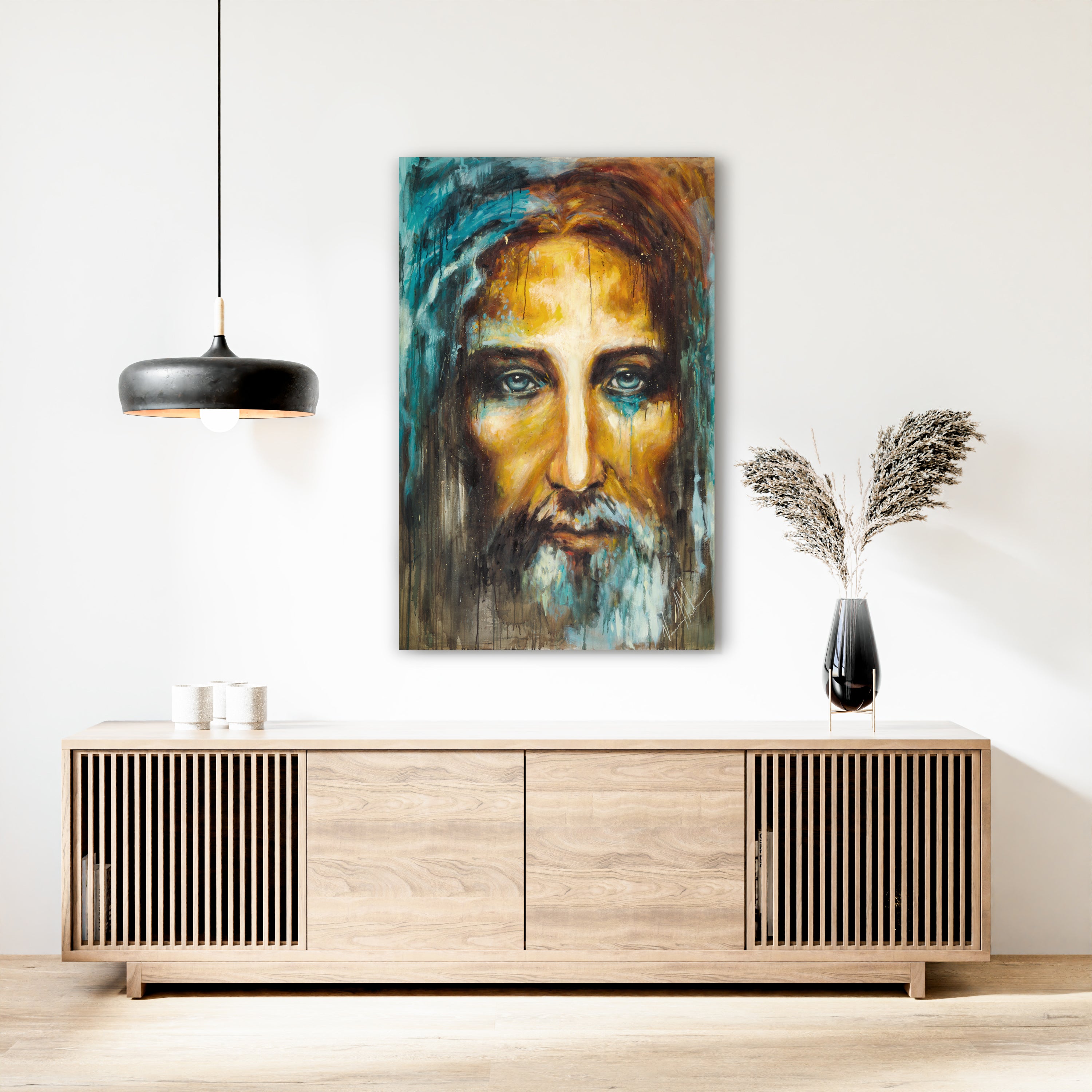 A River of Grace (Hand Embellished Canvas Print) Jesus Art Print Vanessa Horabuena