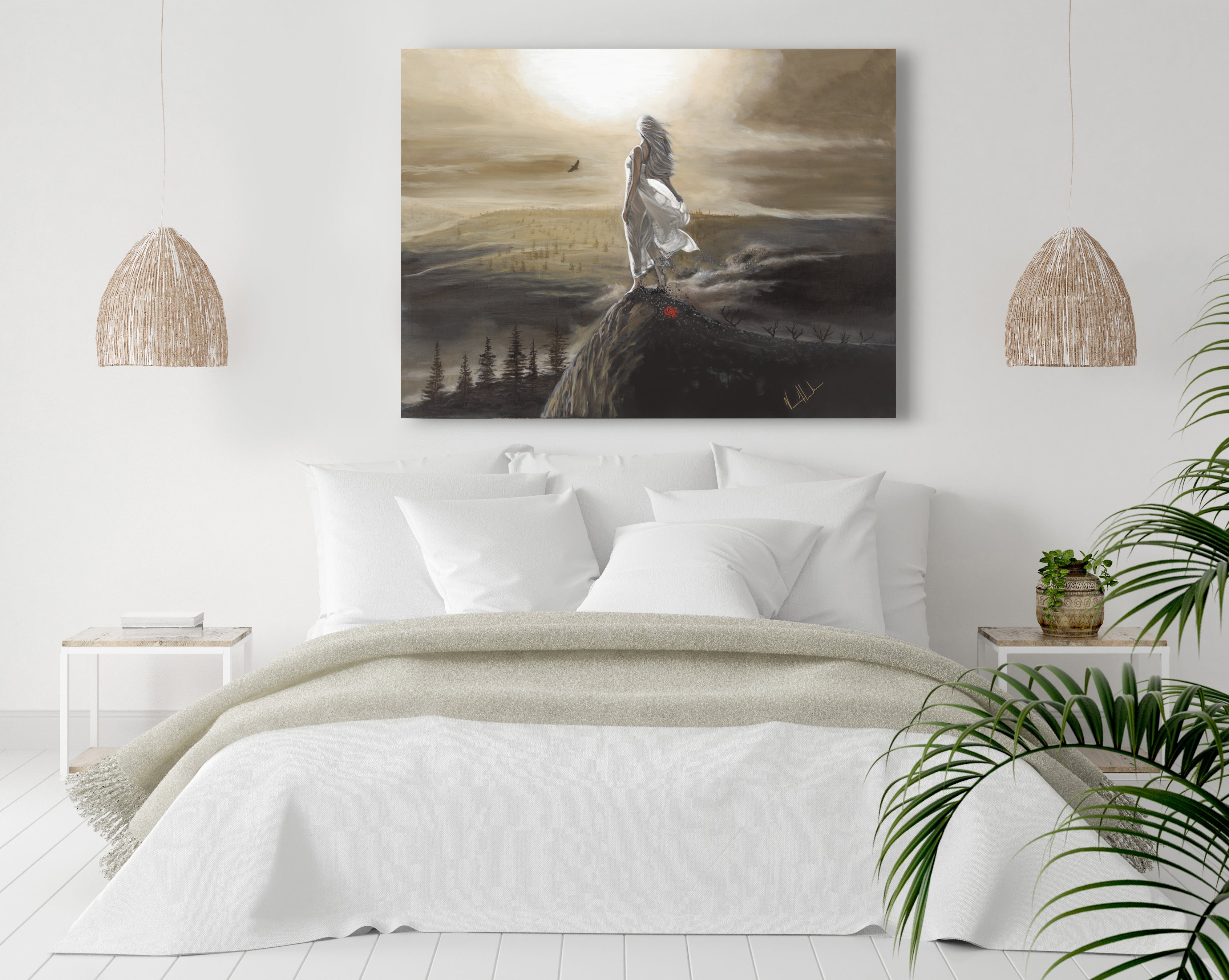 Beauty for Ashes (Hand Embellished Canvas Print) Women's Art Print Vanessa Horabuena