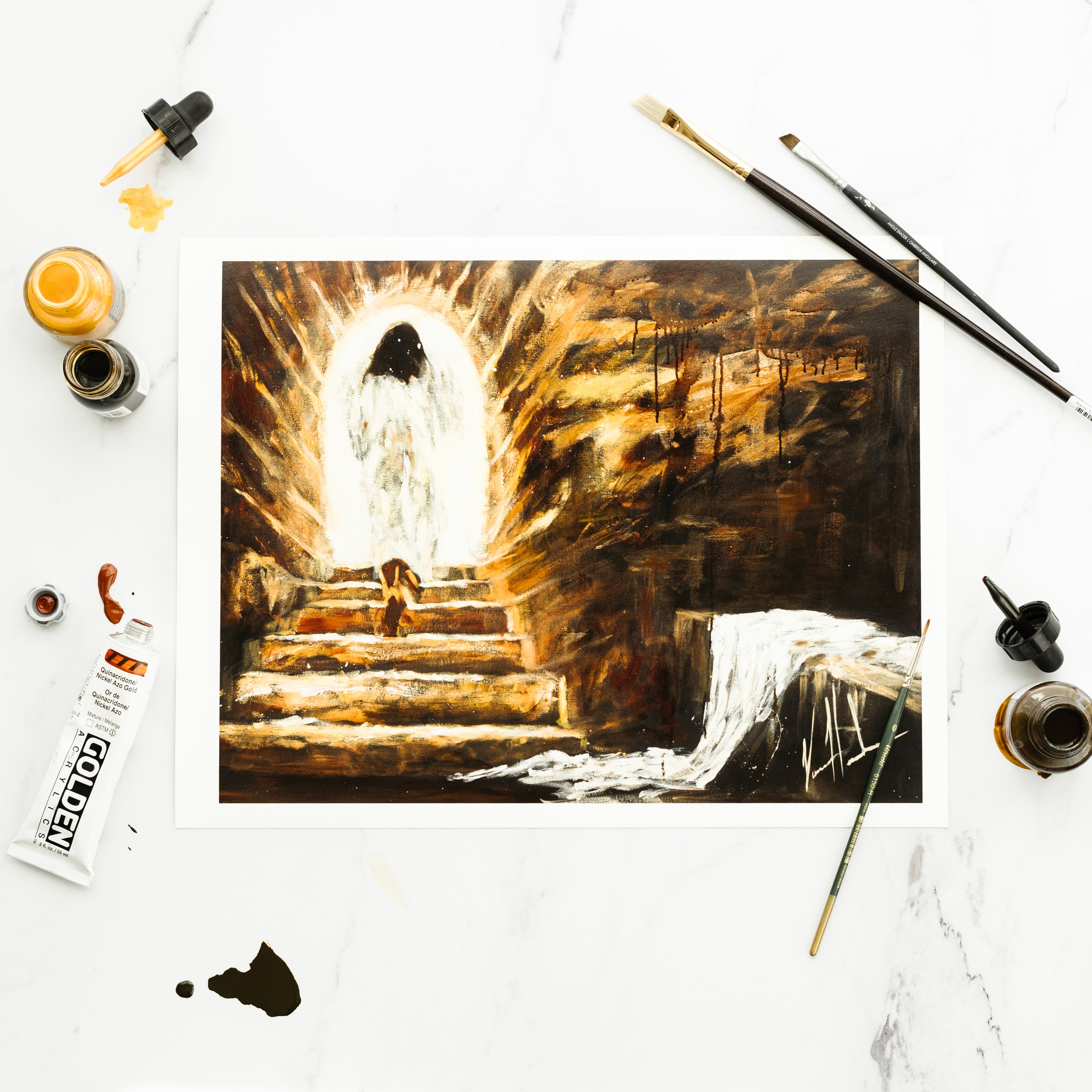 The Empty Tomb (Hand Embellished Canvas Print) Jesus Art Print Vanessa Horabuena