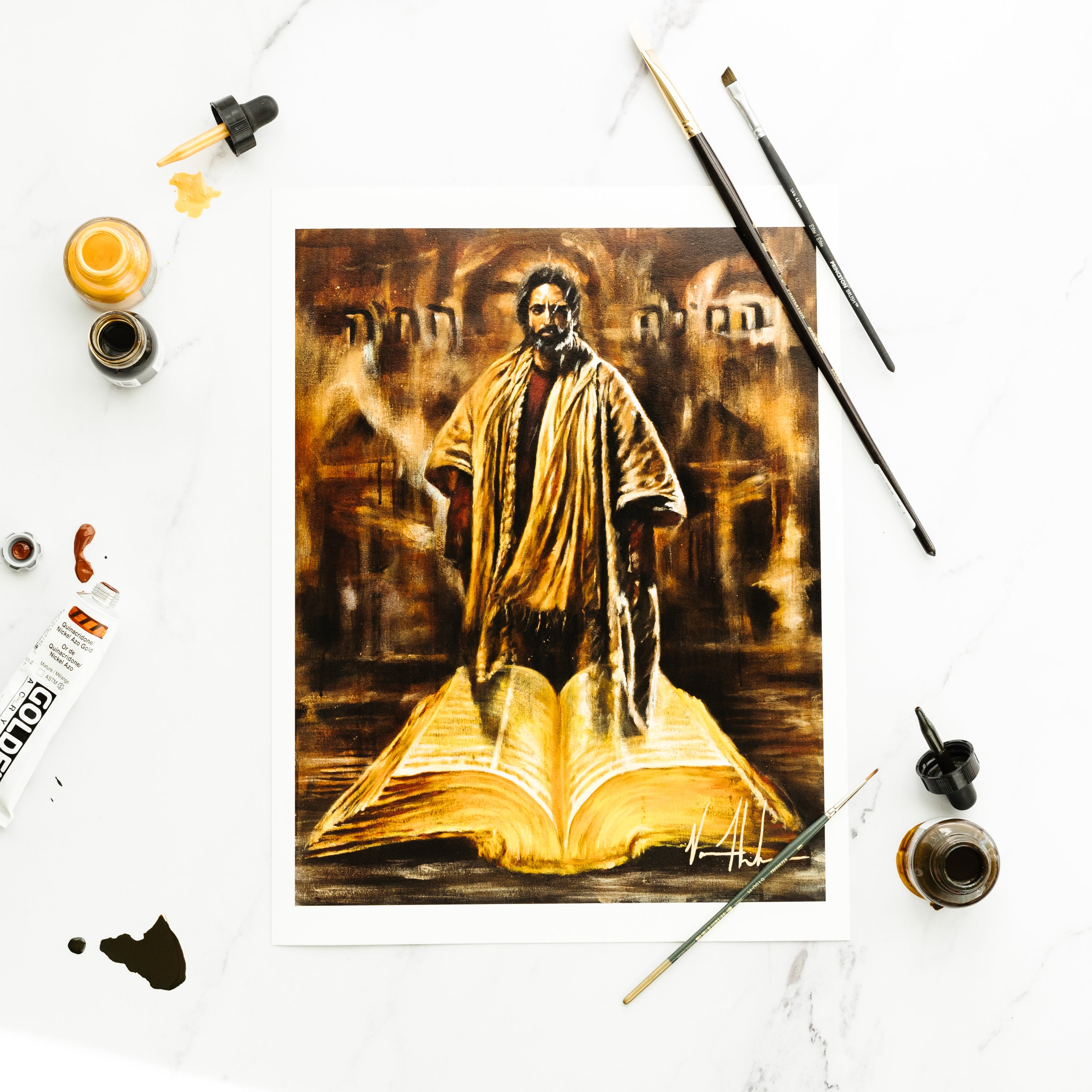 The Living Word (Hand Embellished Canvas Print) Jesus Art Print Vanessa Horabuena