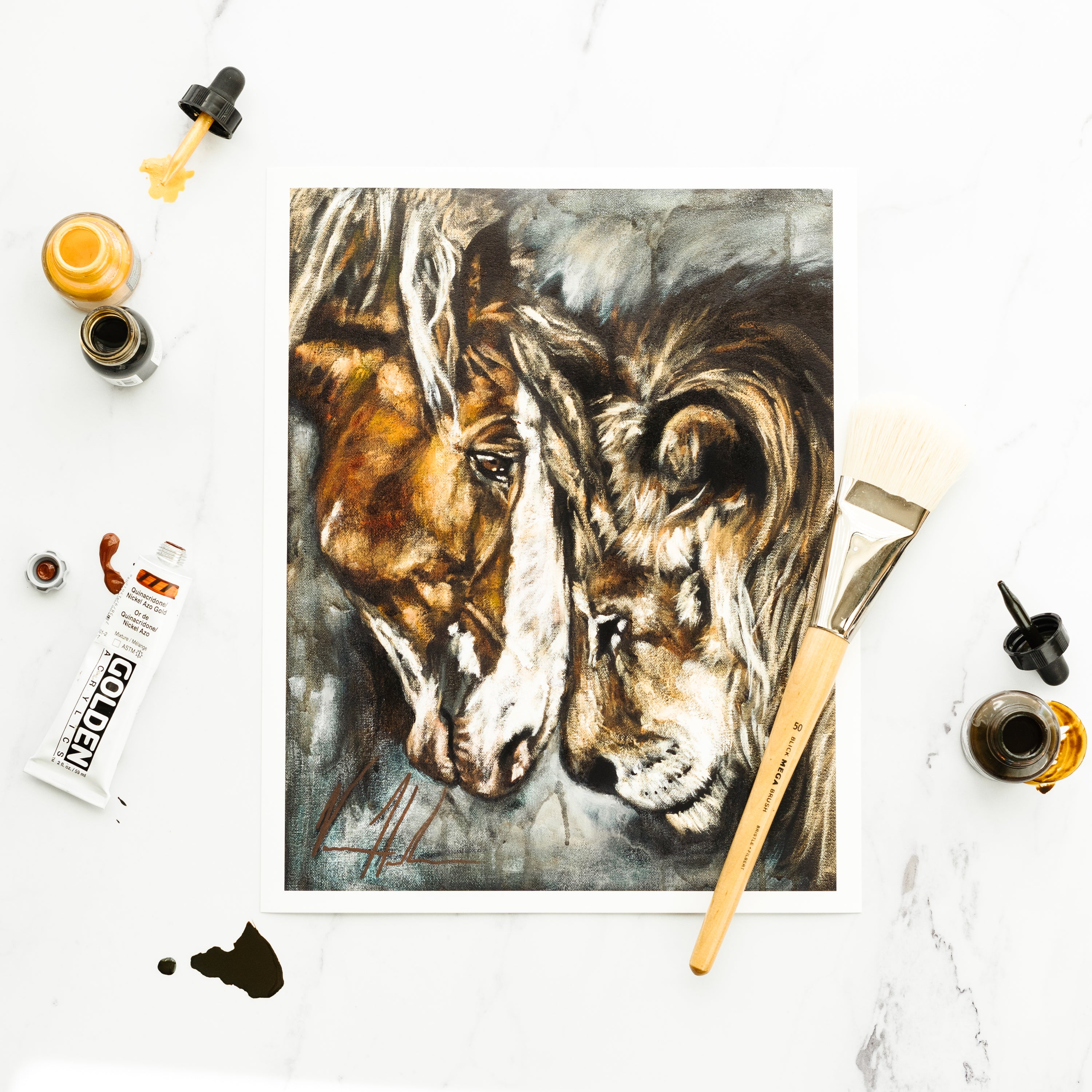 Courage & Strength (Hand Embellished Canvas Print) Horse Art Print Vanessa Horabuena