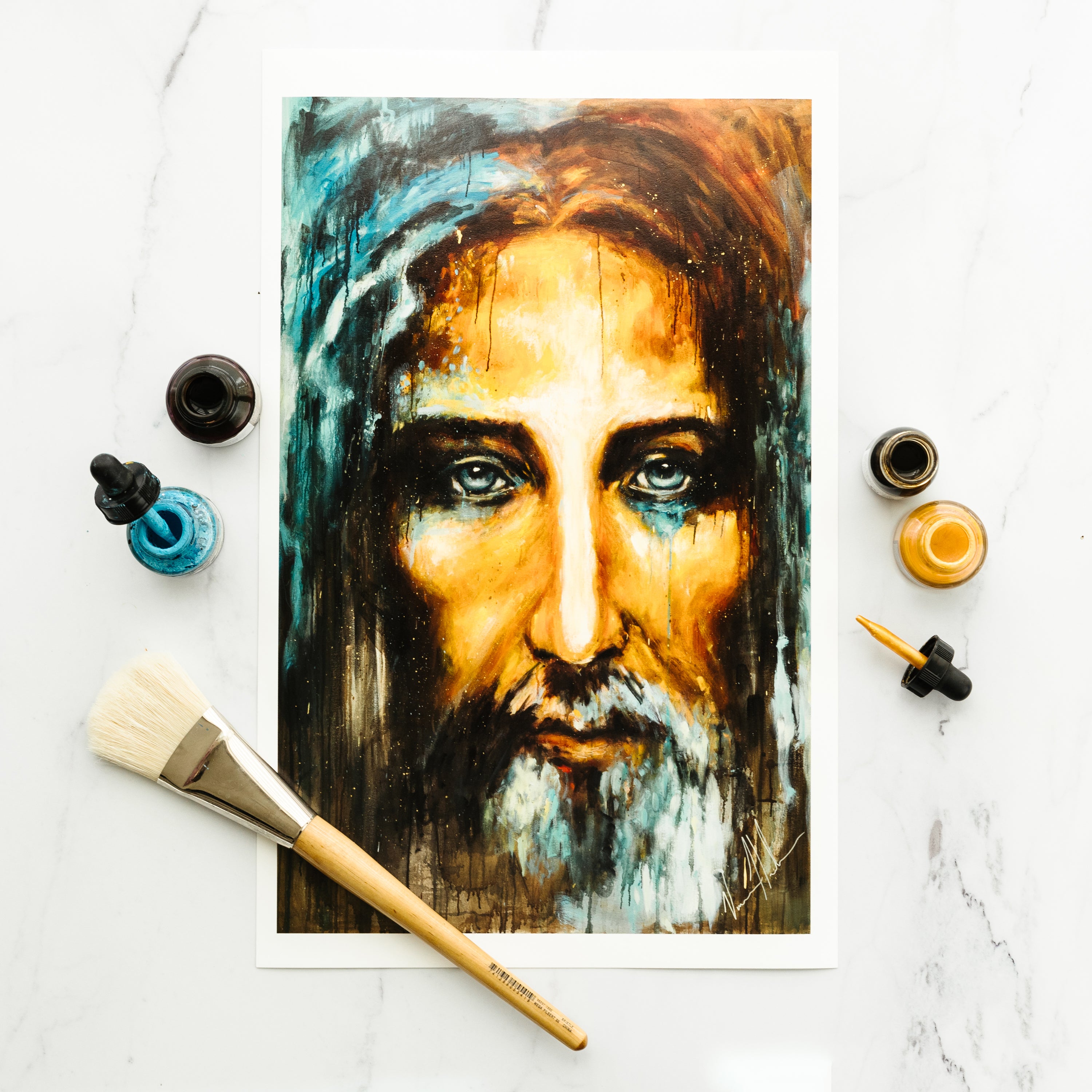 A River of Grace (Hand Embellished Canvas Print) Jesus Art Print Vanessa Horabuena