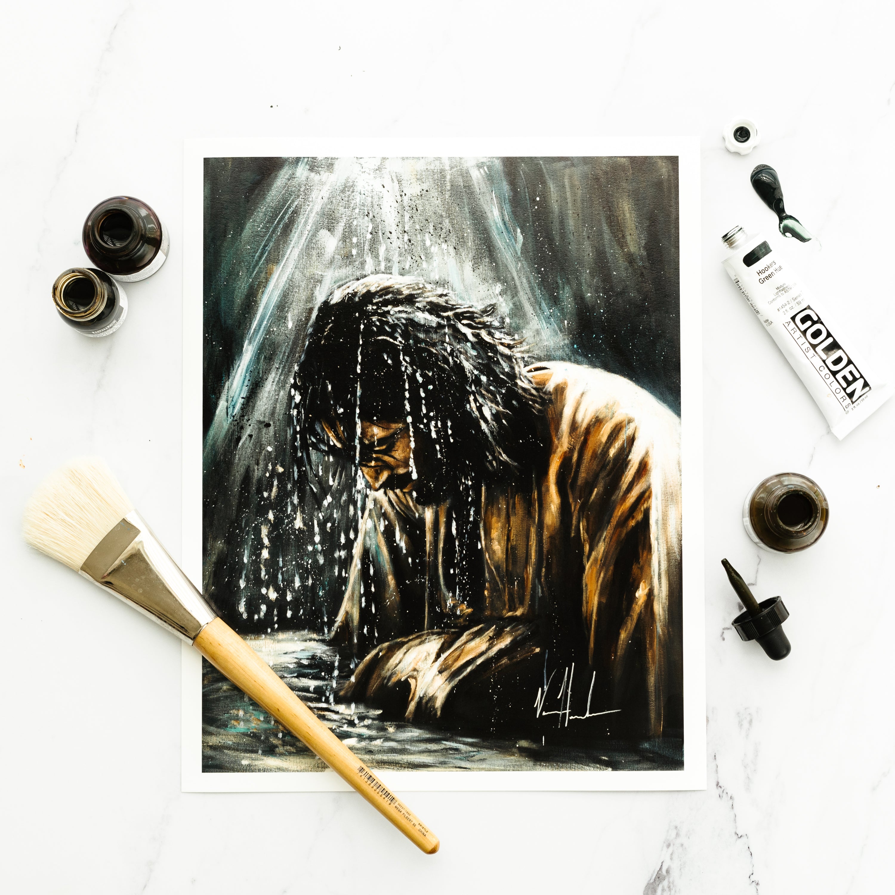 Anointed One (Hand Embellished Canvas Print) Vanessa Horabuena