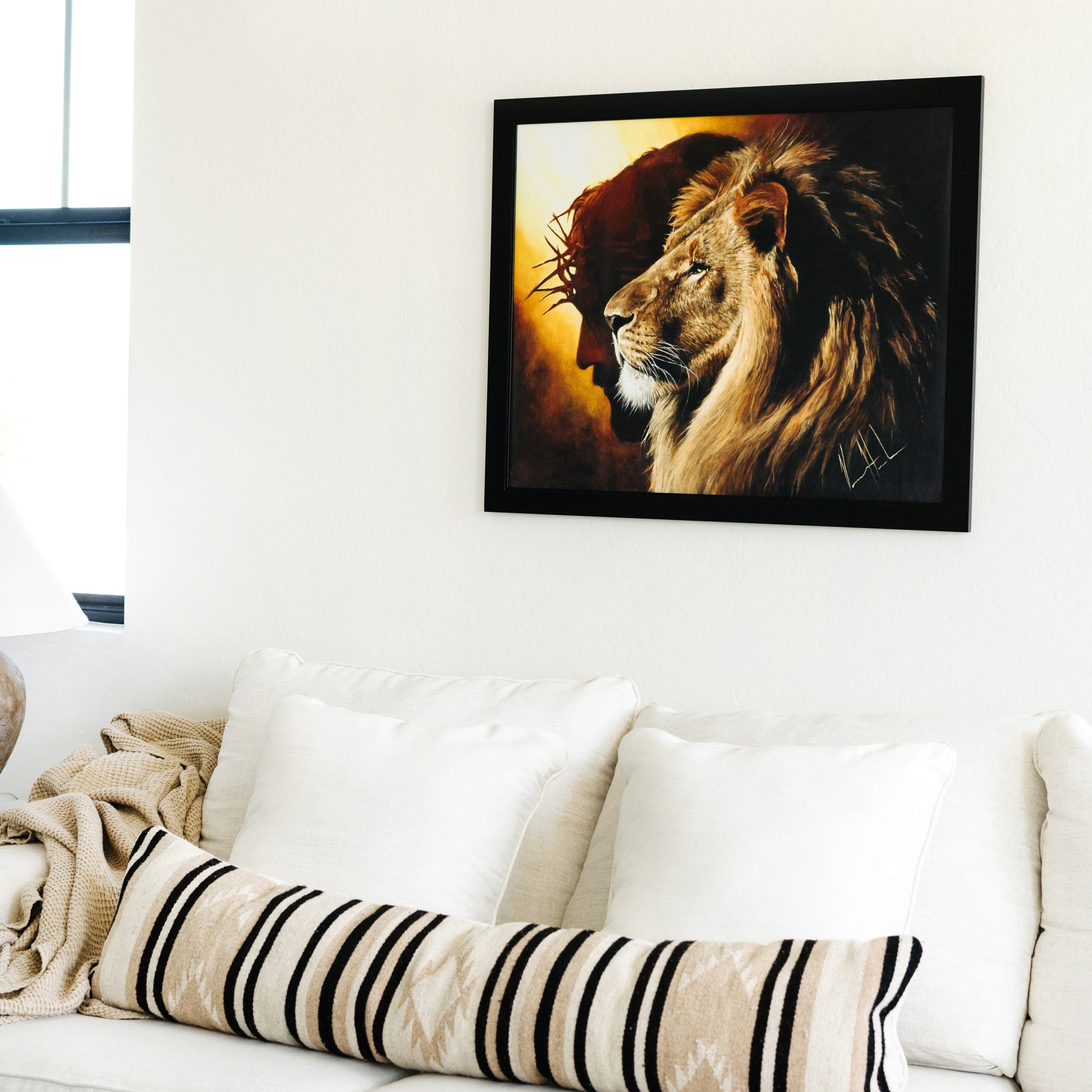 The Lion of Judah (Hand Embellishment Canvas Print) Lion Art Print, Jesus Art Print Vanessa Horabuena