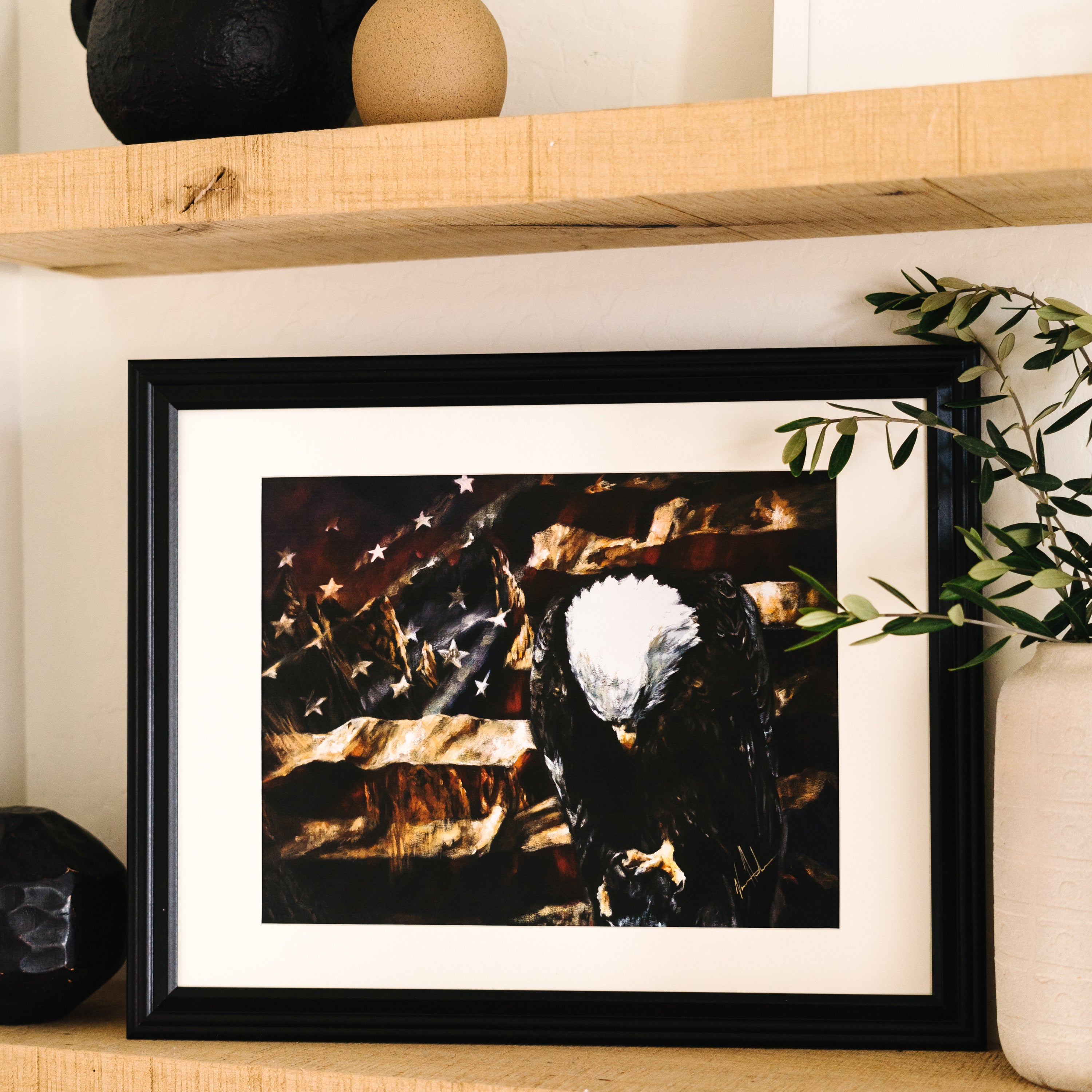 A Nation's Mourning (Hand Embellished Canvas Print) Patriotic Art Print Vanessa Horabuena