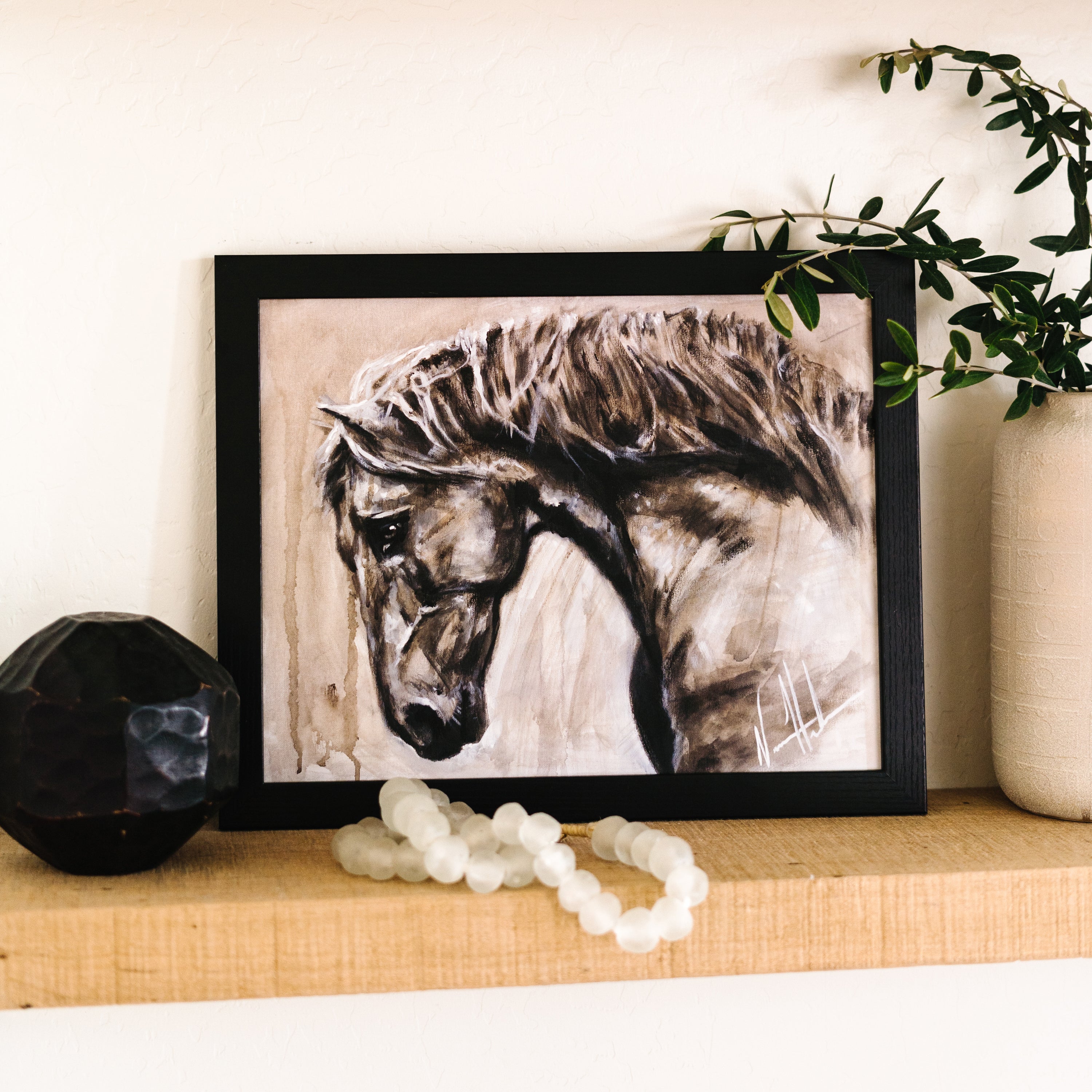 Momentum (Hand Embellished Canvas Print) Horse Art Print Vanessa Horabuena