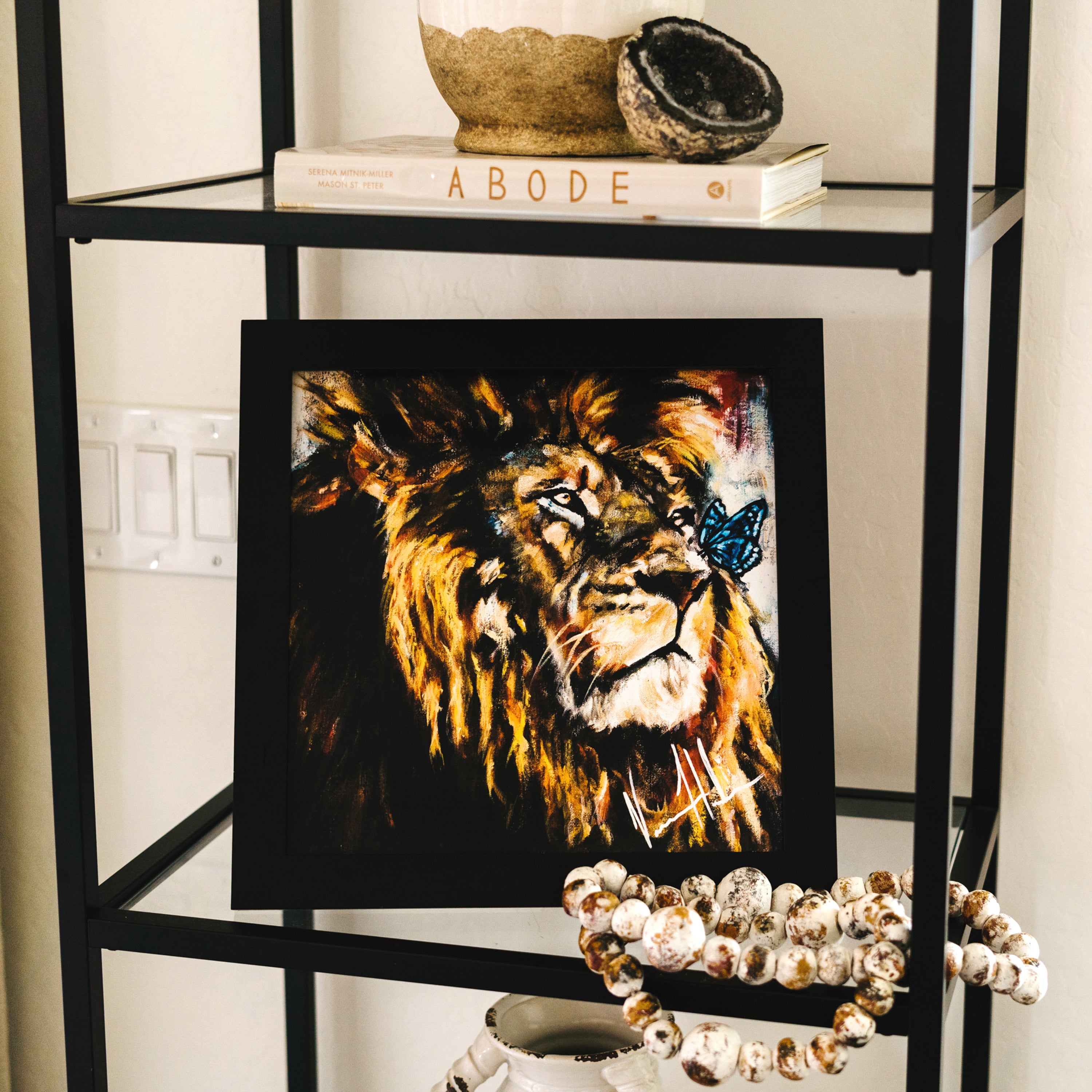 Courage to Change (Hand Embellished Canvas Print) Lion Art Print Vanessa Horabuena