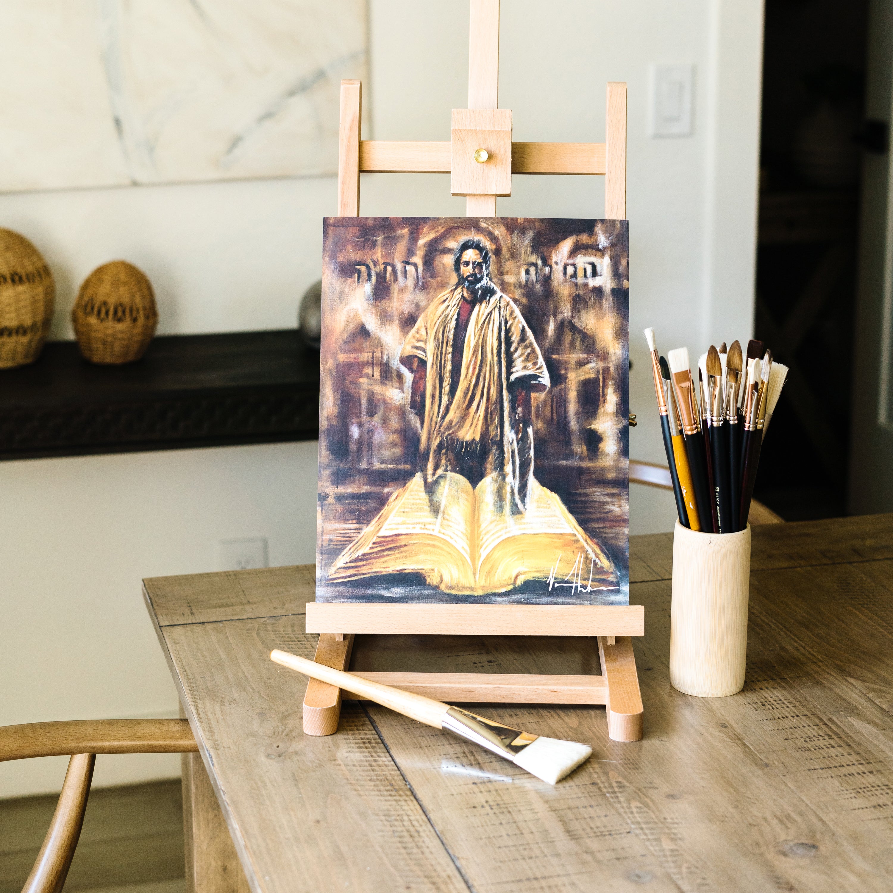 The Living Word (Hand Embellished Canvas Print) Jesus Art Print Vanessa Horabuena