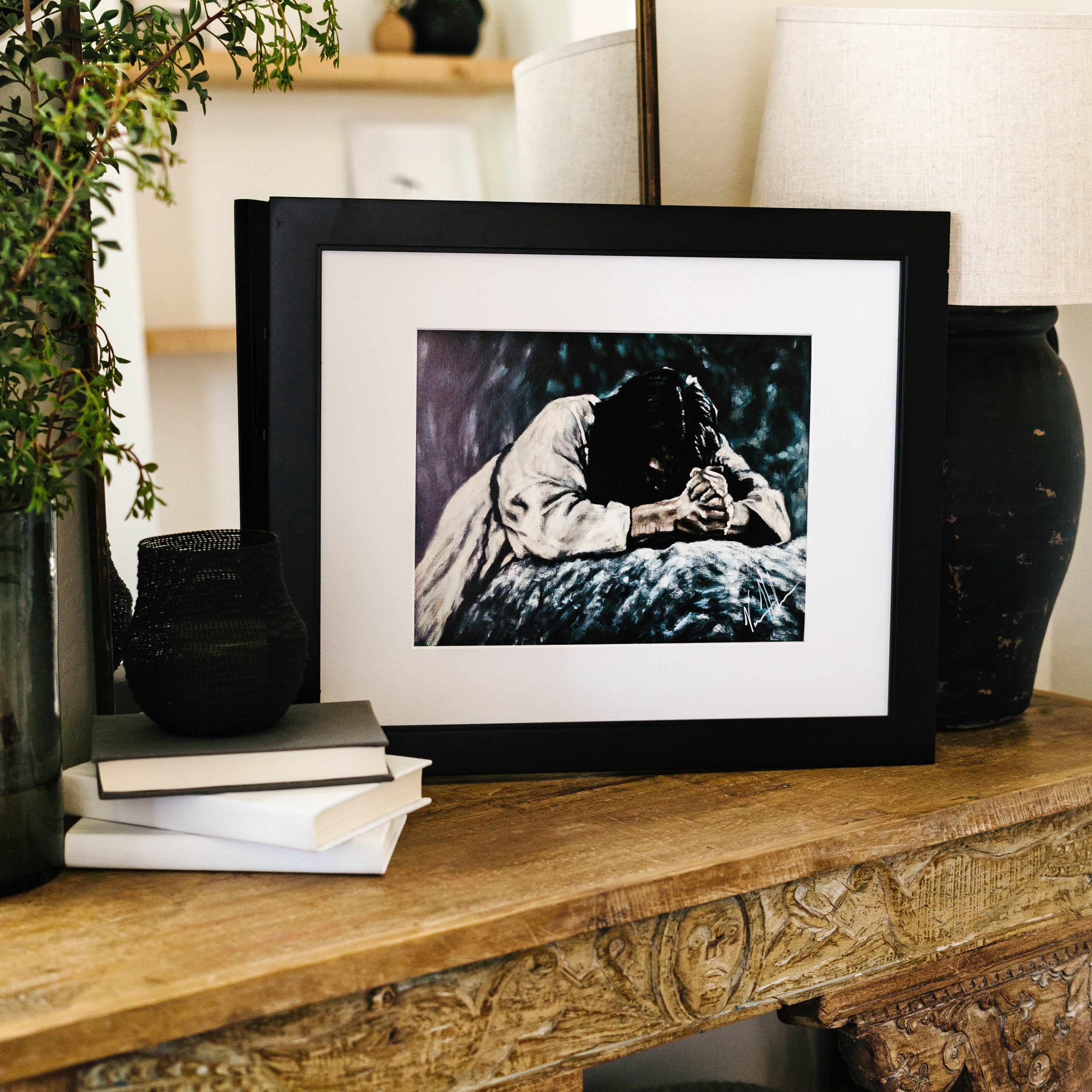 Thy Will Be Done (Hand Embellished Canvas Print) Jesus Art Print Vanessa Horabuena