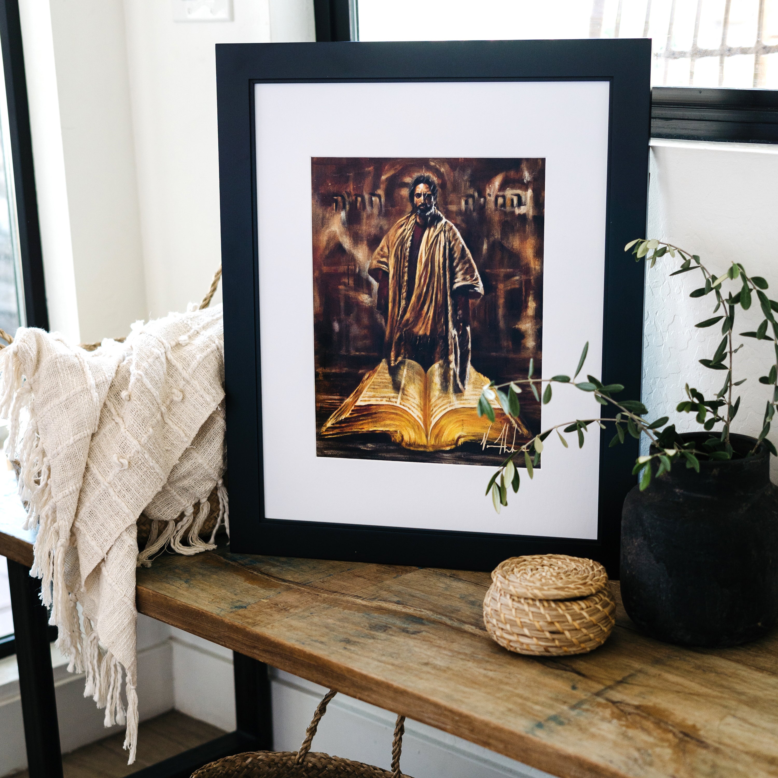 The Living Word (Hand Embellished Canvas Print) Jesus Art Print Vanessa Horabuena