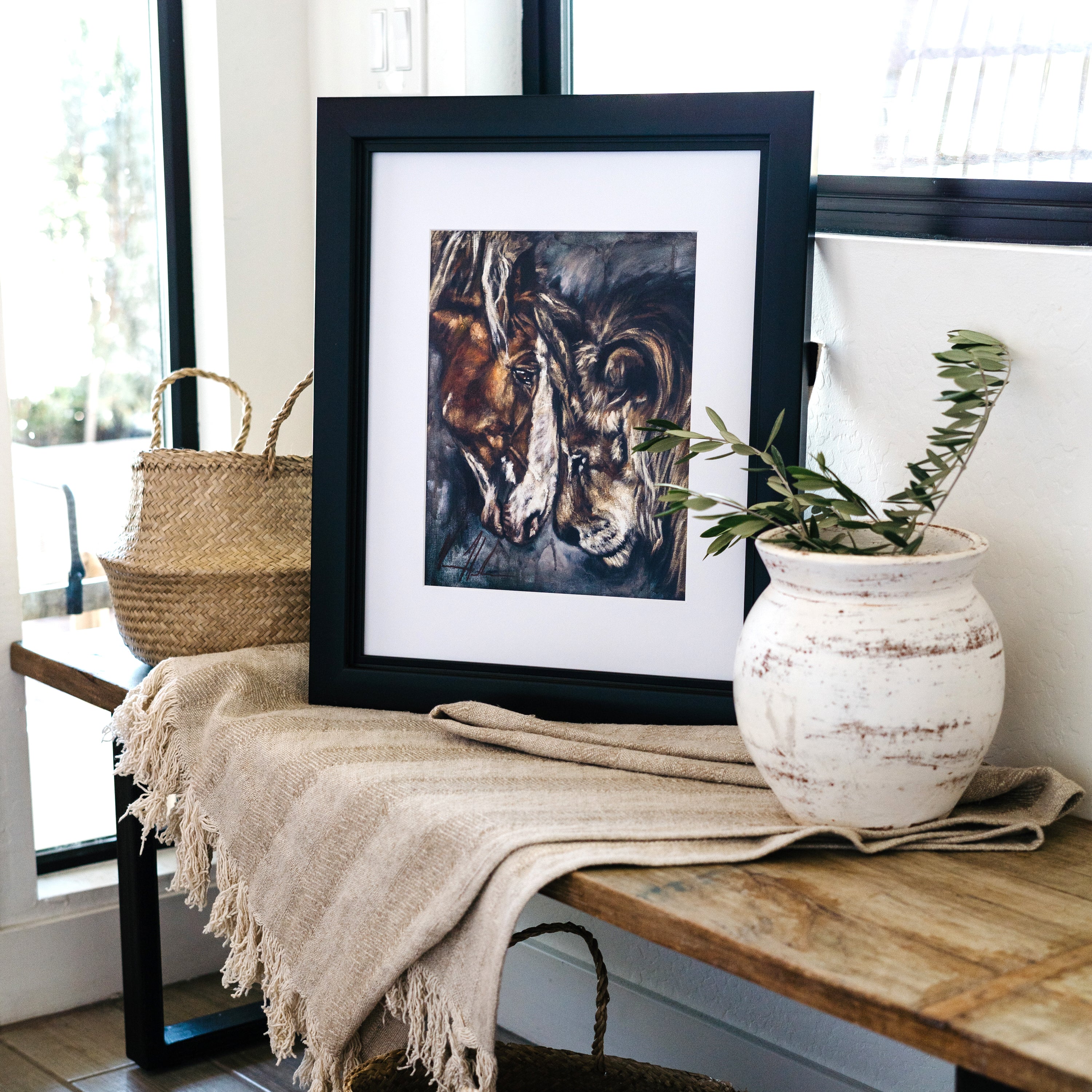 Courage & Strength (Hand Embellished Canvas Print) Horse Art Print Vanessa Horabuena