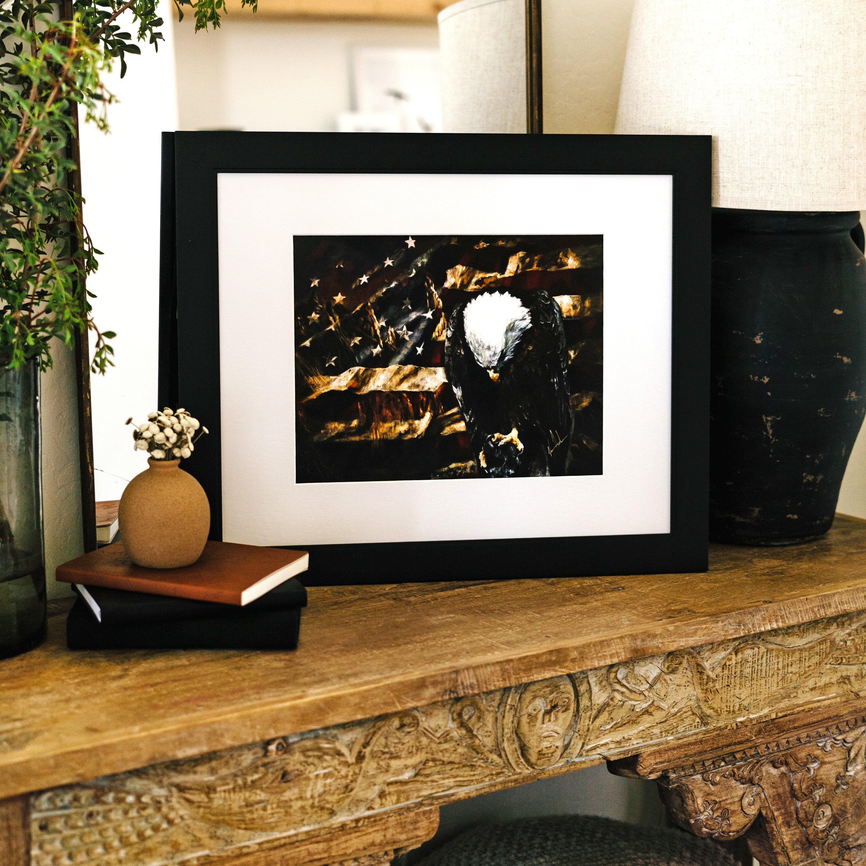 A Nation's Mourning (Hand Embellished Canvas Print) Patriotic Art Print Vanessa Horabuena