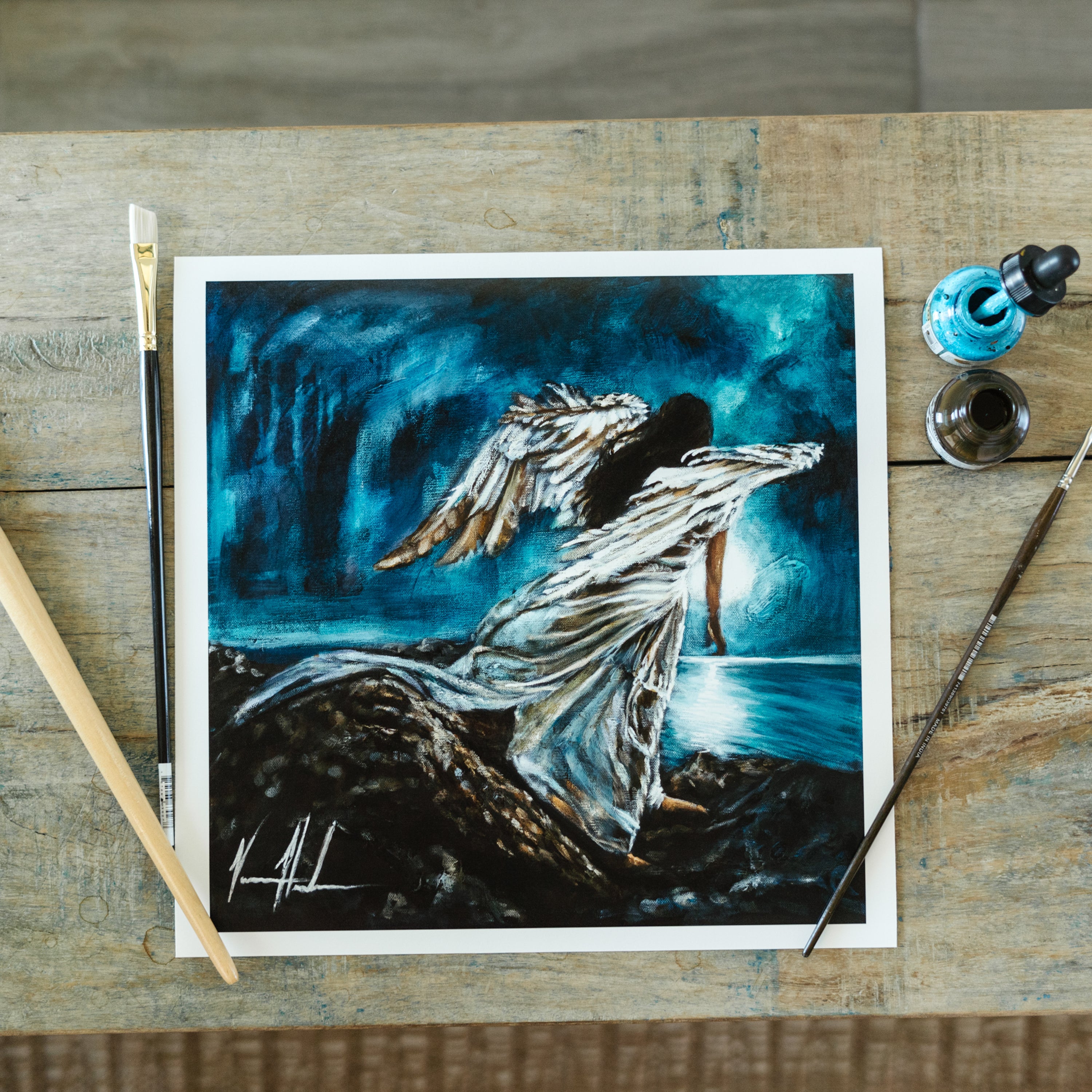 Watchers of Men (Hand Embellished Canvas Print) Women's Art Print Vanessa Horabuena