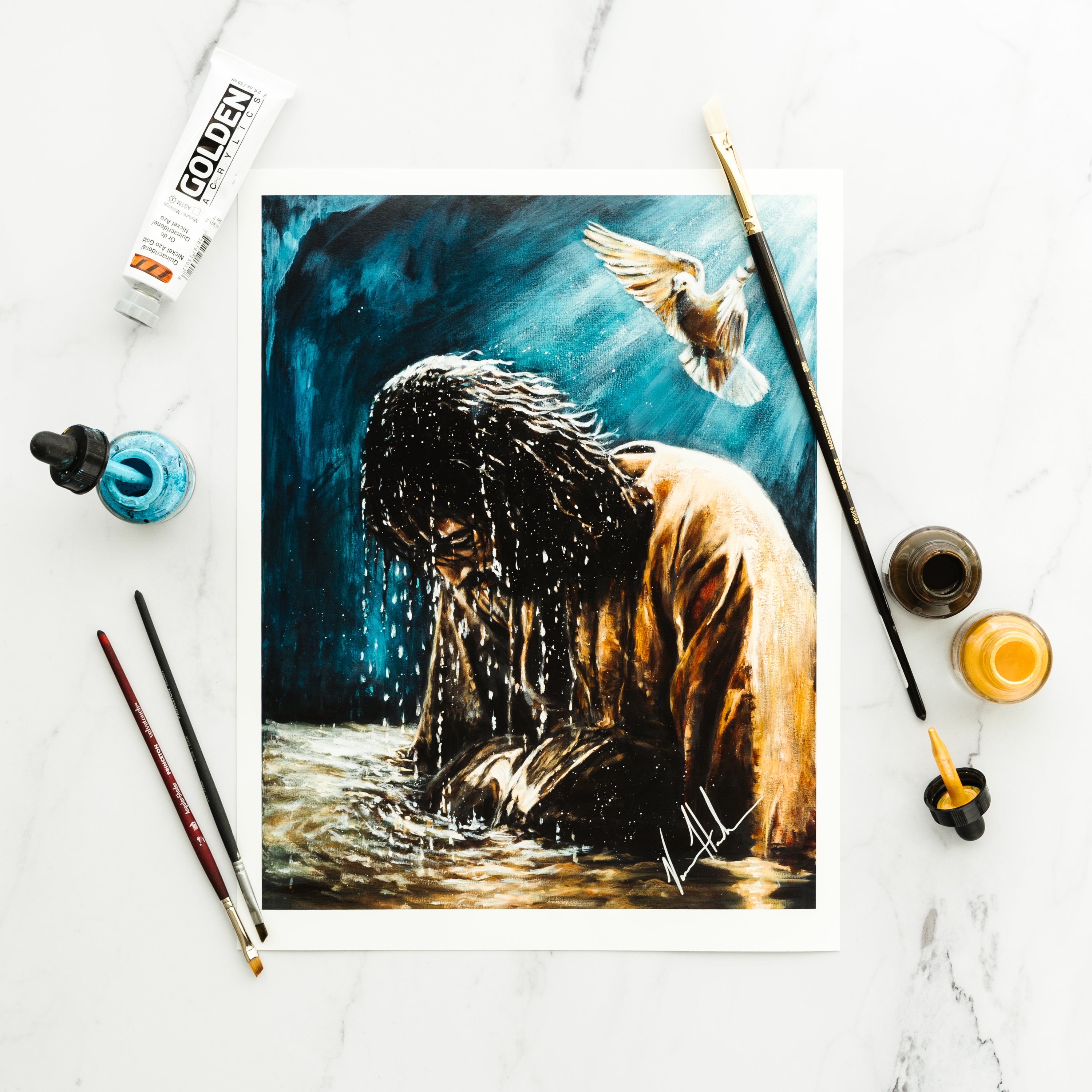 This Is My Son (Hand Embellished Canvas Print) Jesus Art Print Vanessa Horabuena
