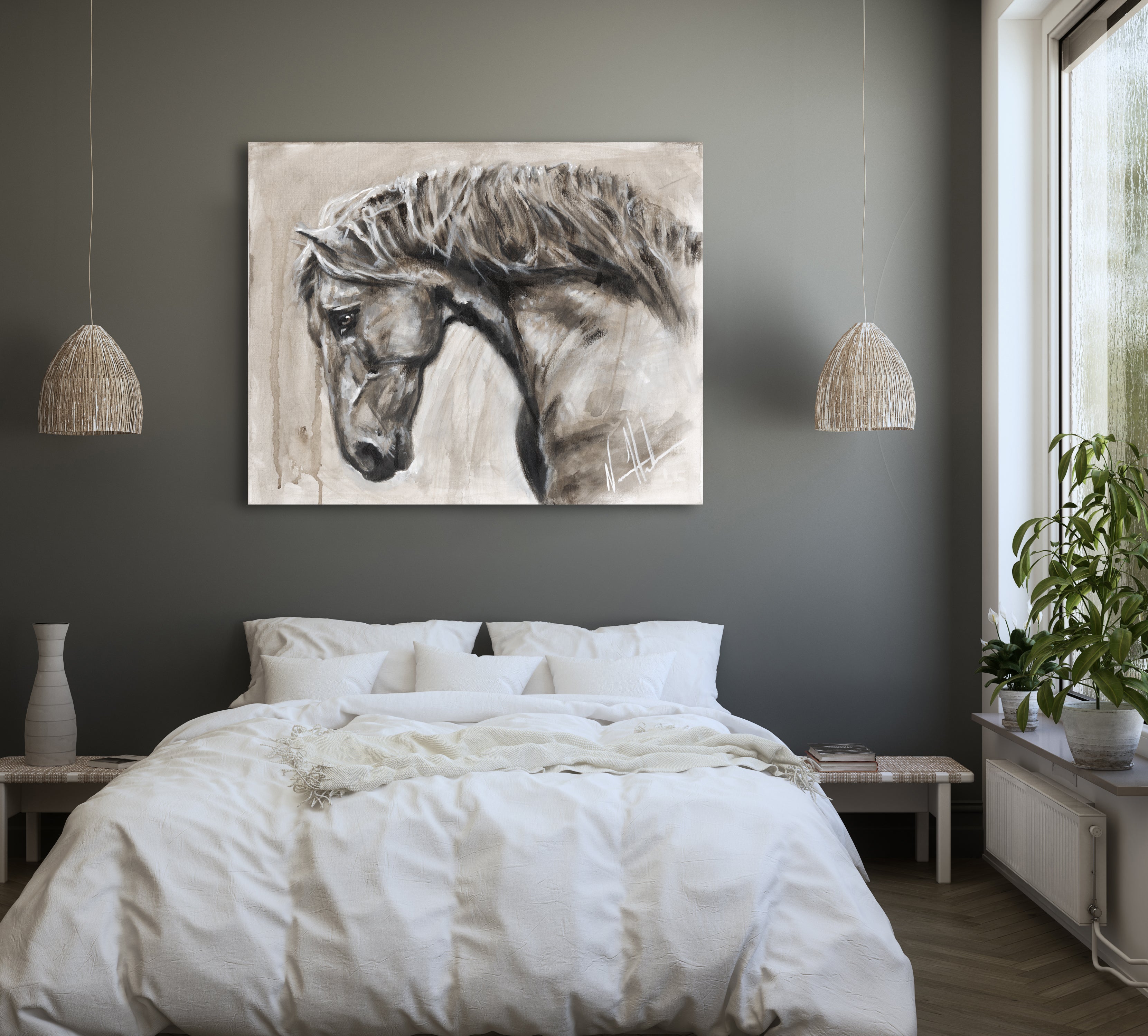 Momentum (Hand Embellished Canvas Print) Horse Art Print Vanessa Horabuena