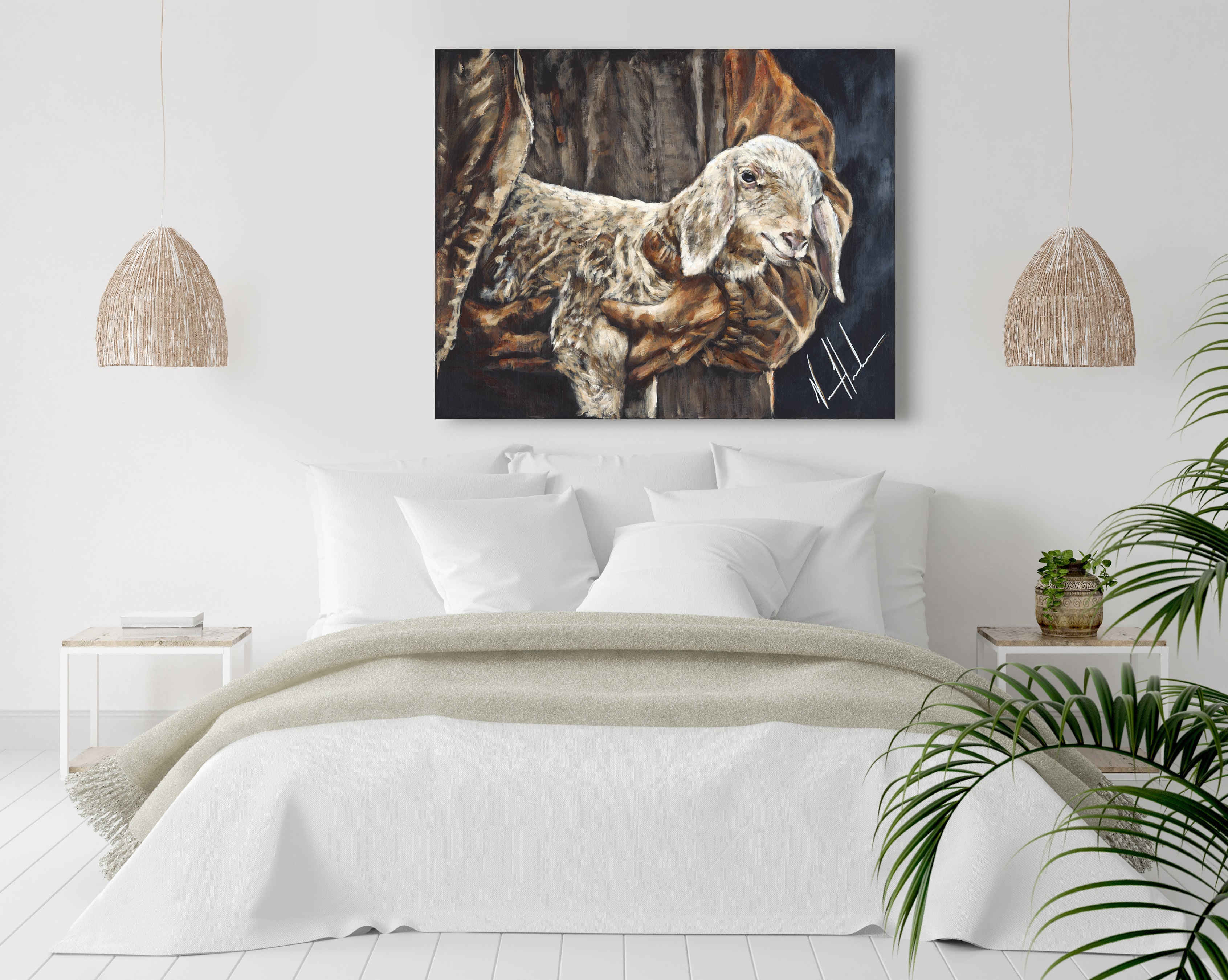 Securely Held (Hand Embellished Canvas Print) Jesus Art Print Vanessa Horabuena