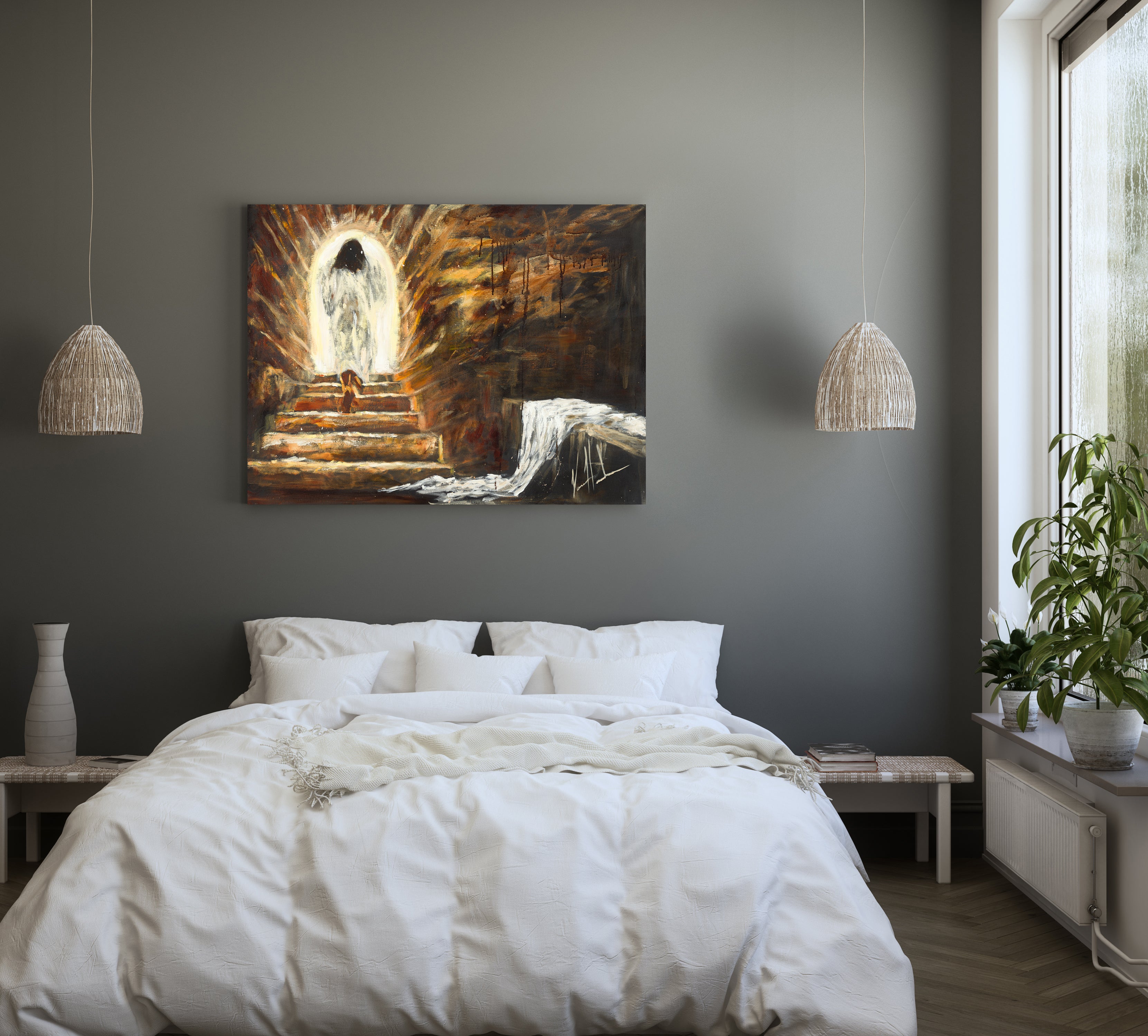 The Empty Tomb (Hand Embellished Canvas Print) Jesus Art Print Vanessa Horabuena