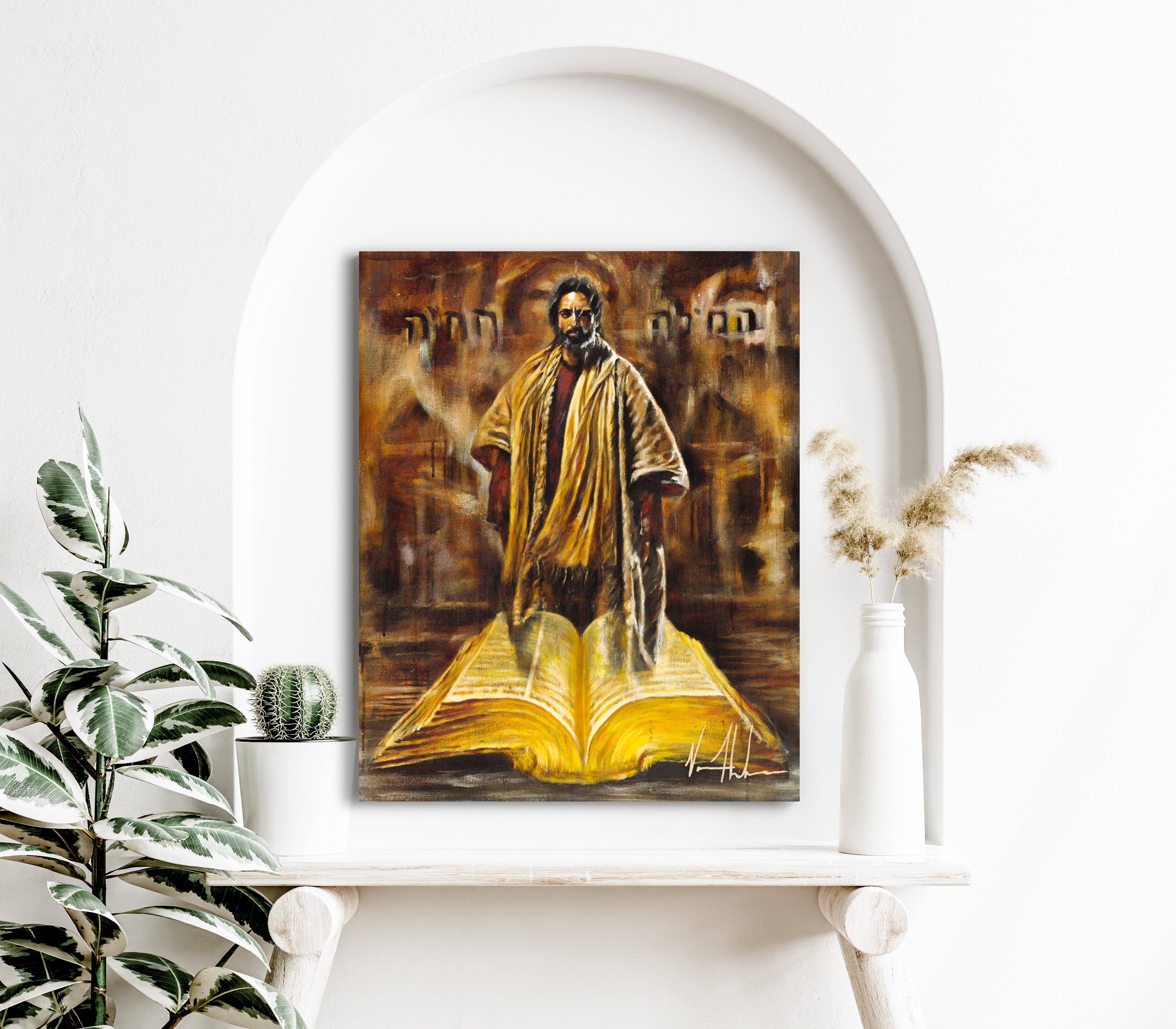 The Living Word (Hand Embellished Canvas Print) Jesus Art Print Vanessa Horabuena