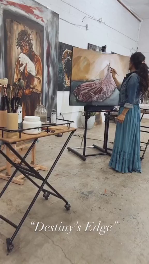 For the One Who Lost Its Way (Hand Embellished Canvas Print) Jesus Art Print Vanessa Horabuena