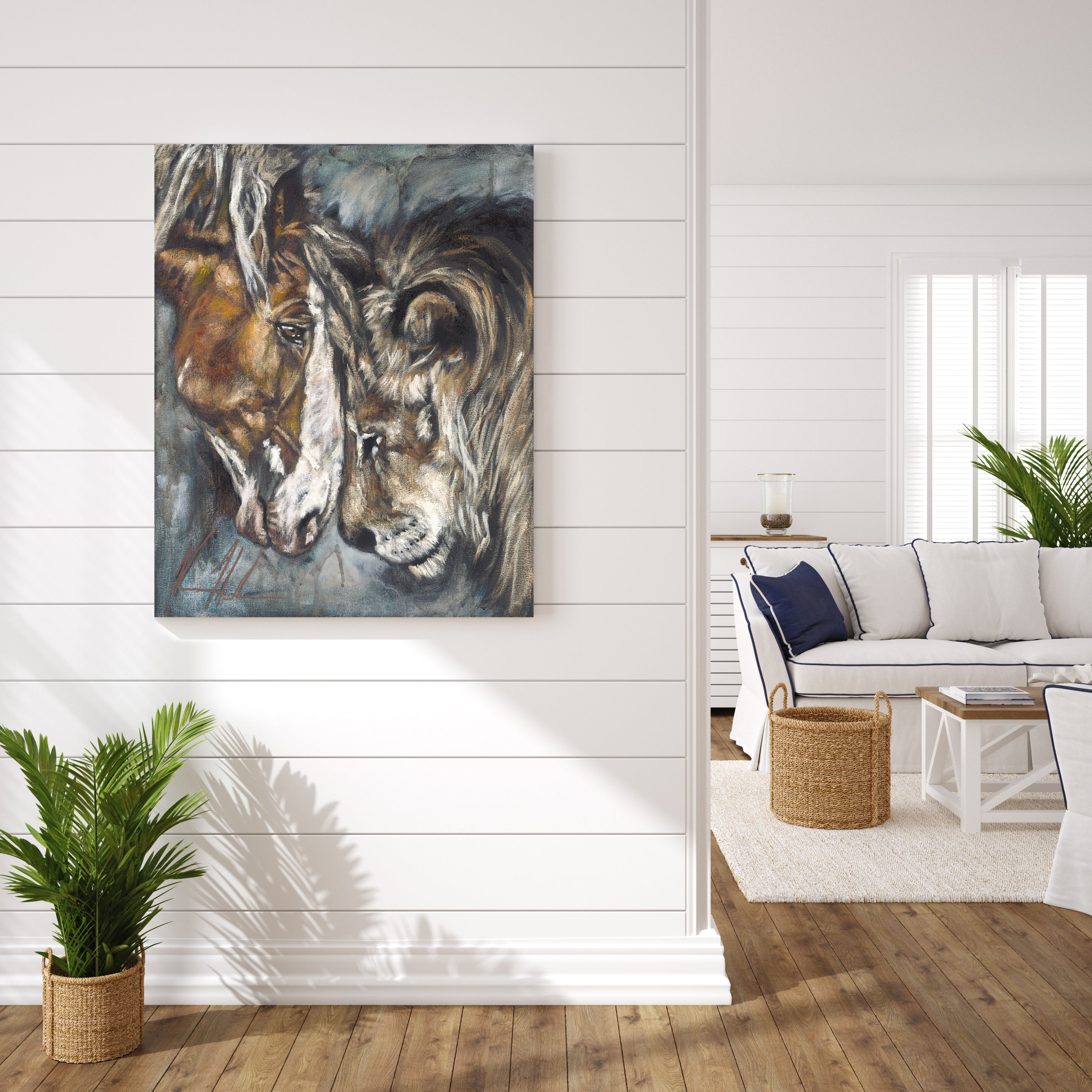 Courage & Strength (Hand Embellished Canvas Print) Horse Art Print Vanessa Horabuena