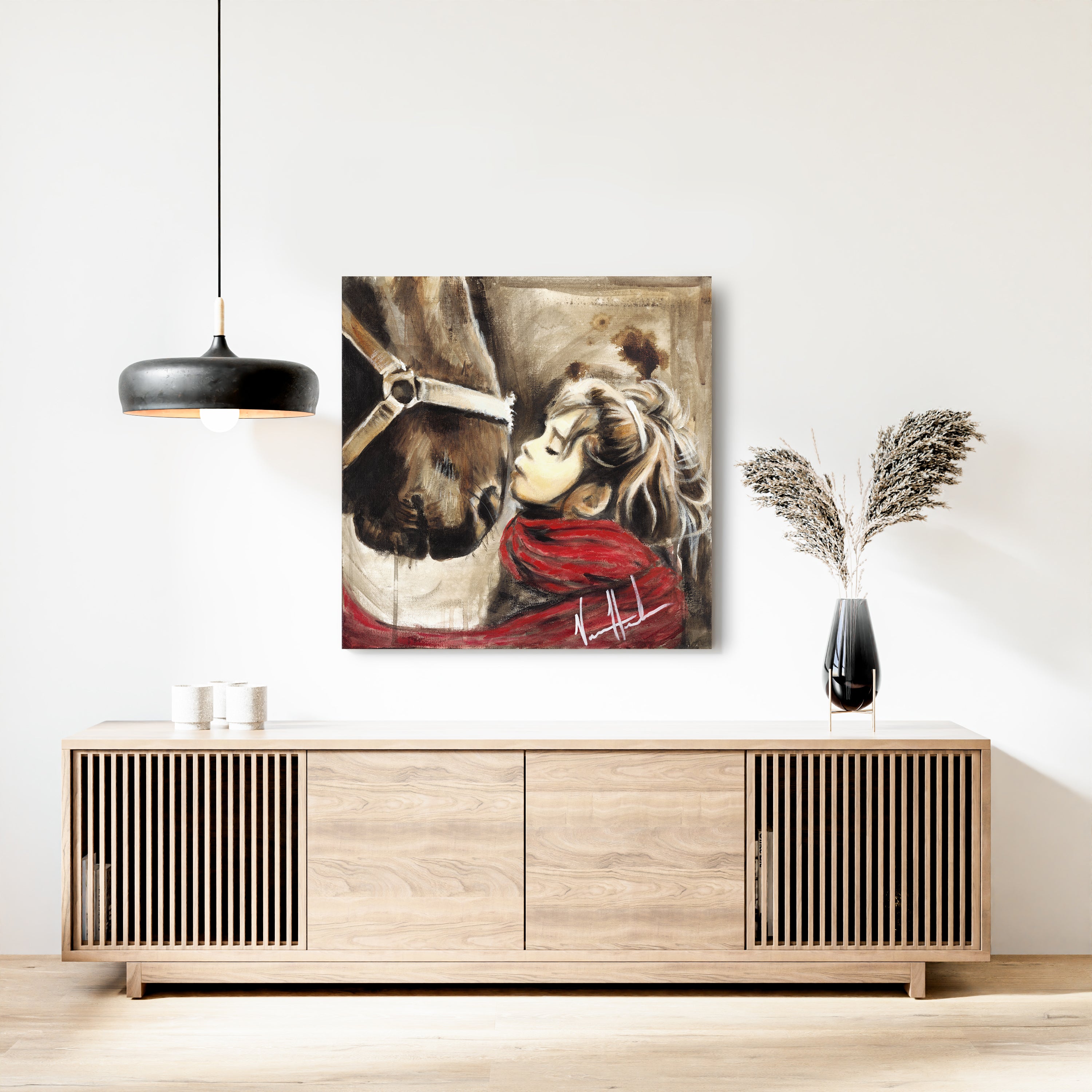 Heart Connection (Hand Embellished Canvas Print) Horse Art Print, Women's Art Print Vanessa Horabuena