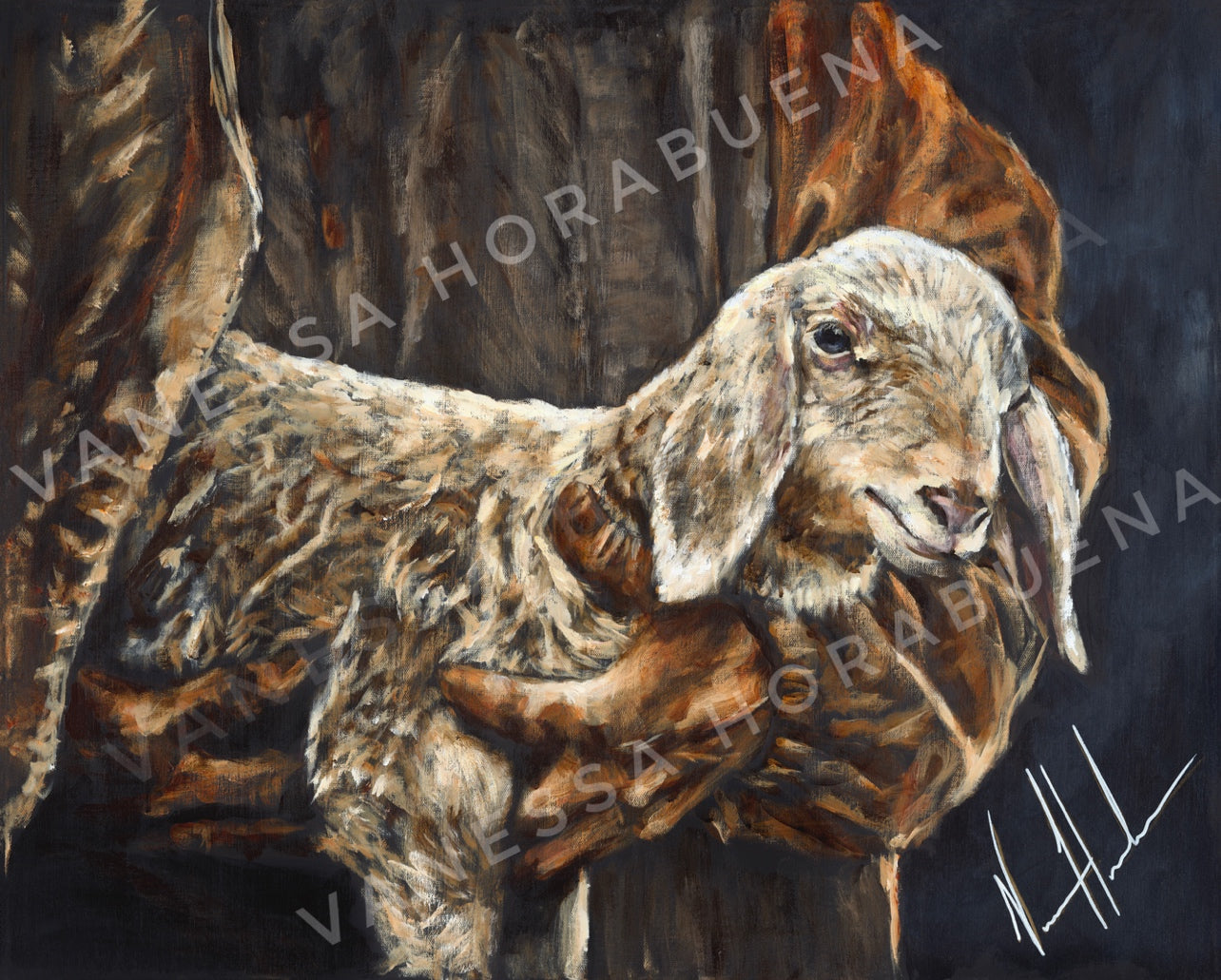 Securely Held (Hand Embellished Canvas Print) Jesus Art Print Vanessa Horabuena